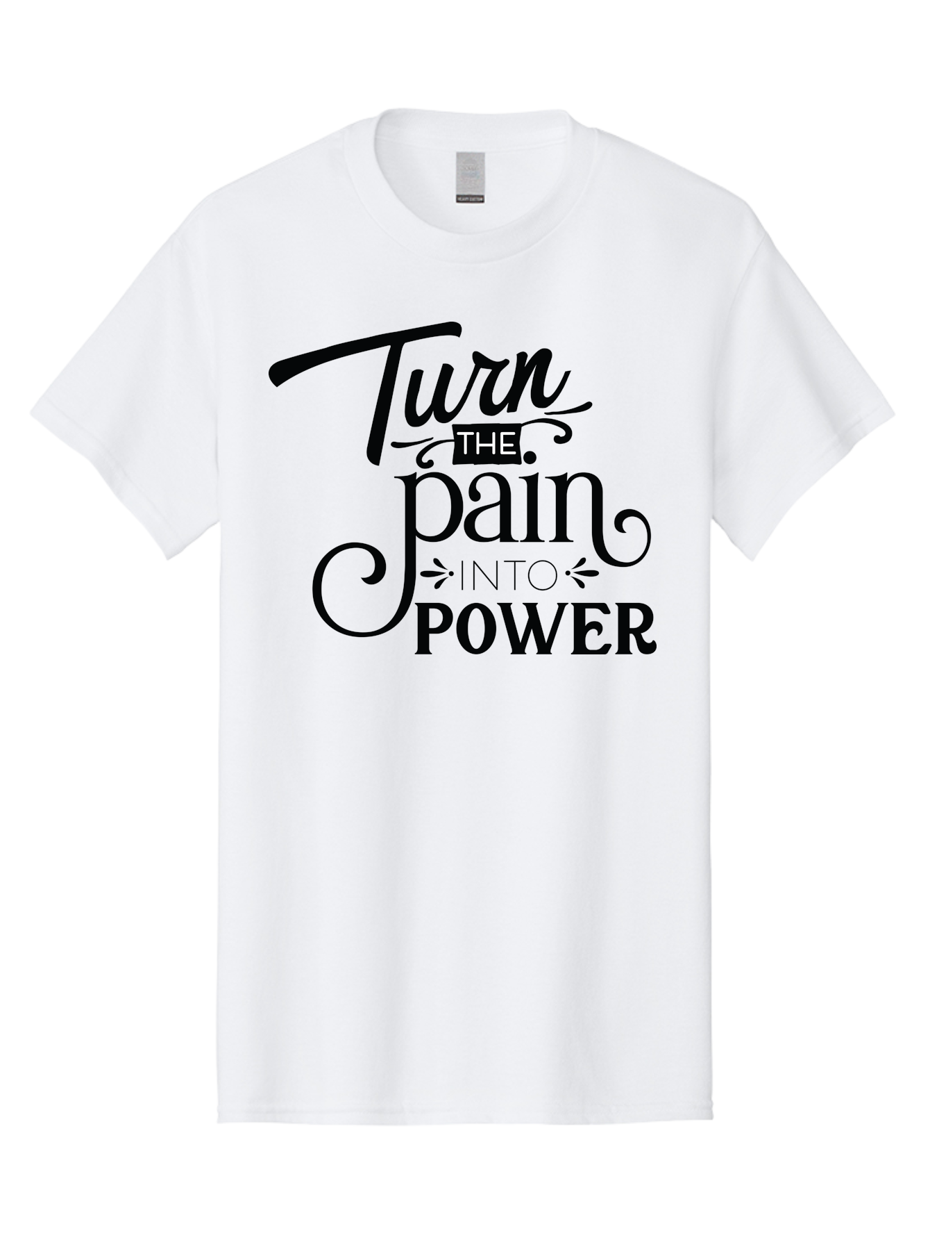 Turn-The-Pain-Into-Power Men'S Graphic Tee, 100% Cotton, Comfortable Casual Summer Wear, Machine Washable, Motivational Quote, Inspirational Phrase, Overcoming Adversity, Inner Strength, Personal Growth, Empowerment, Mental Toughness, Aad274 19