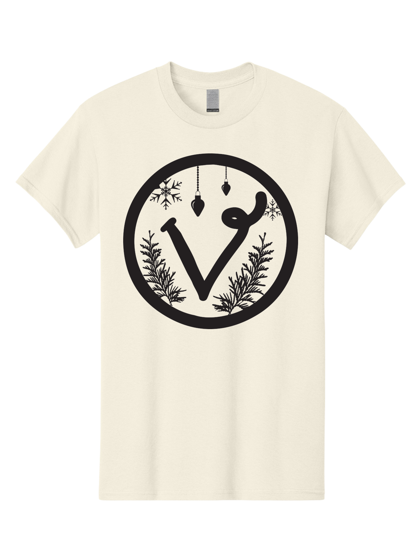 V-Rune-Symbol Men'S Graphic Tee, 100% Cotton, Comfortable Casual Summer Wear, Machine Washable, V Rune Symbol, Norse Mythology, Ancient Runes, Mystical Symbols, Winter Solstice, Snowflakes, Hanging Ornaments, Fir Branches, Mysticism, Aad279 1