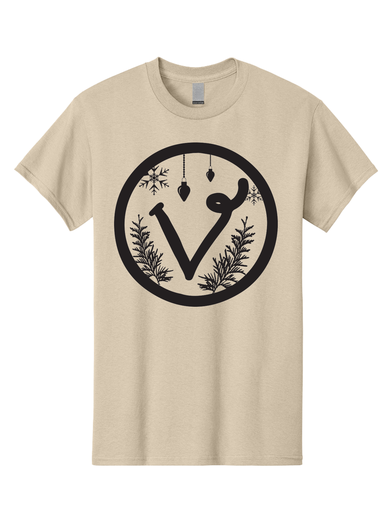 V-Rune-Symbol Men'S Graphic Tee, 100% Cotton, Comfortable Casual Summer Wear, Machine Washable, V Rune Symbol, Norse Mythology, Ancient Runes, Mystical Symbols, Winter Solstice, Snowflakes, Hanging Ornaments, Fir Branches, Mysticism, Aad279 23
