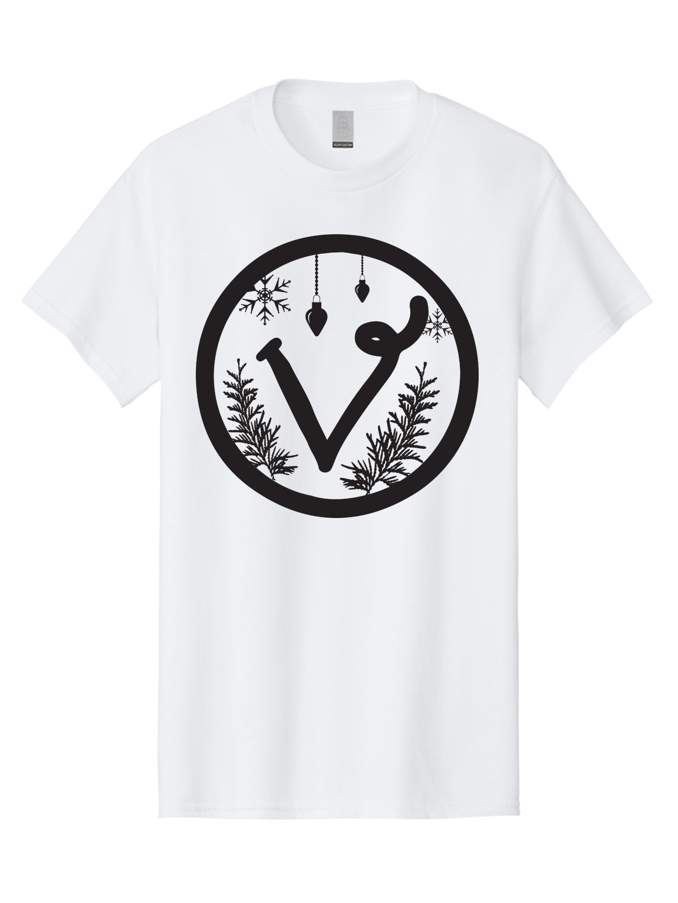 V-Rune-Symbol Men'S Graphic Tee, 100% Cotton, Comfortable Casual Summer Wear, Machine Washable, V Rune Symbol, Norse Mythology, Ancient Runes, Mystical Symbols, Winter Solstice, Snowflakes, Hanging Ornaments, Fir Branches, Mysticism, Aad279 27