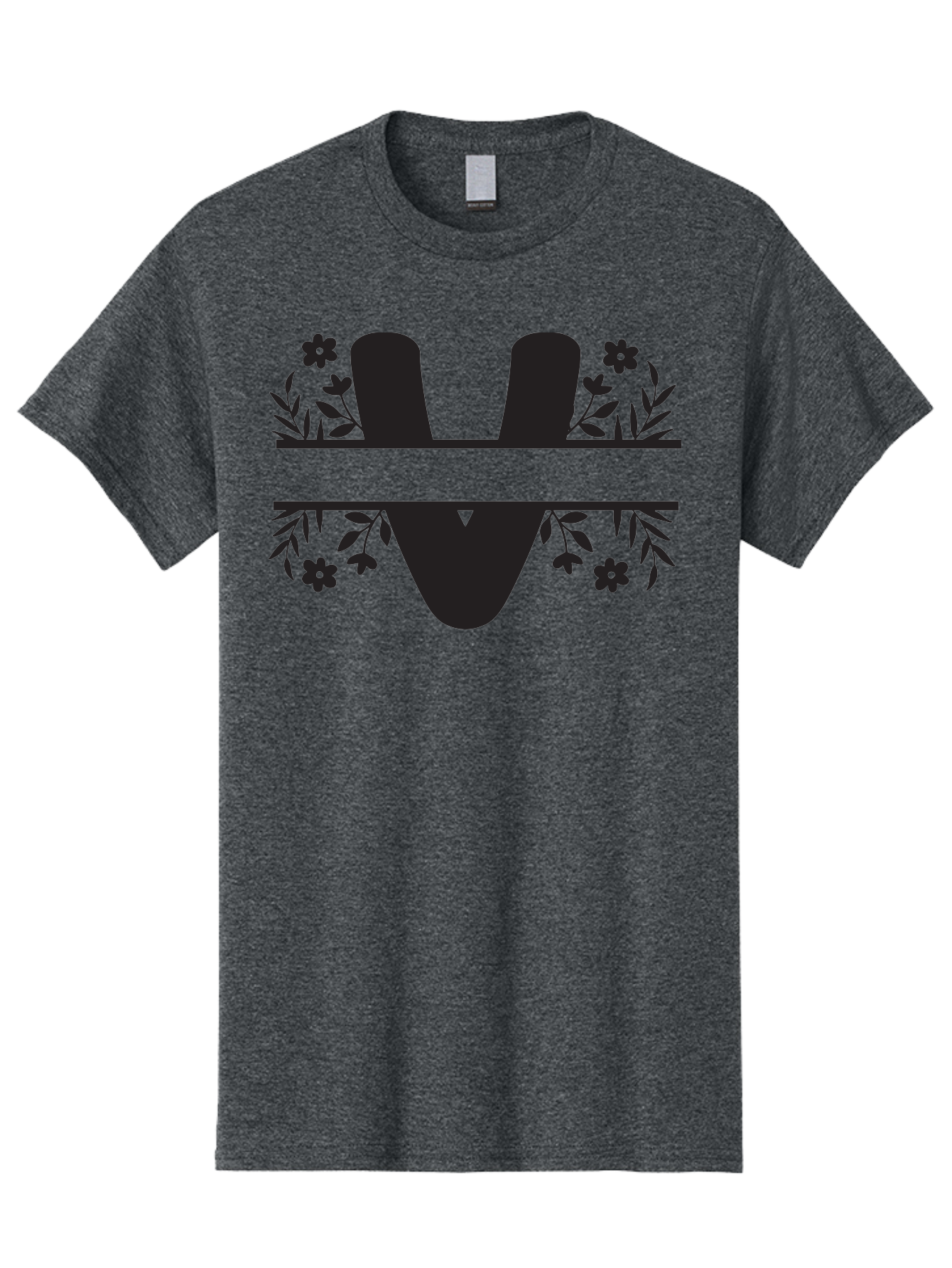 W-1 Men'S Graphic Tee, 100% Cotton, Comfortable Casual Summer Wear, Machine Washable, Stylish Letter W, Floral Design, Black Silhouette, Decorative Flowers, Minimalist Art, Elegant Typography, Modern Graphic Design Aad281 17