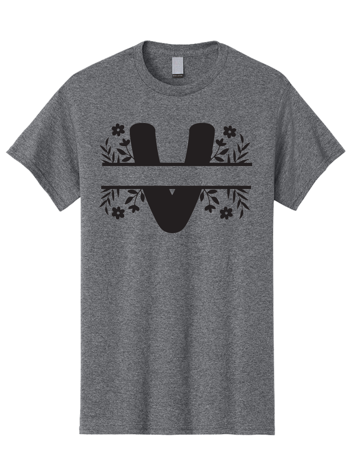 W-1 Men'S Graphic Tee, 100% Cotton, Comfortable Casual Summer Wear, Machine Washable, Stylish Letter W, Floral Design, Black Silhouette, Decorative Flowers, Minimalist Art, Elegant Typography, Modern Graphic Design Aad281 15