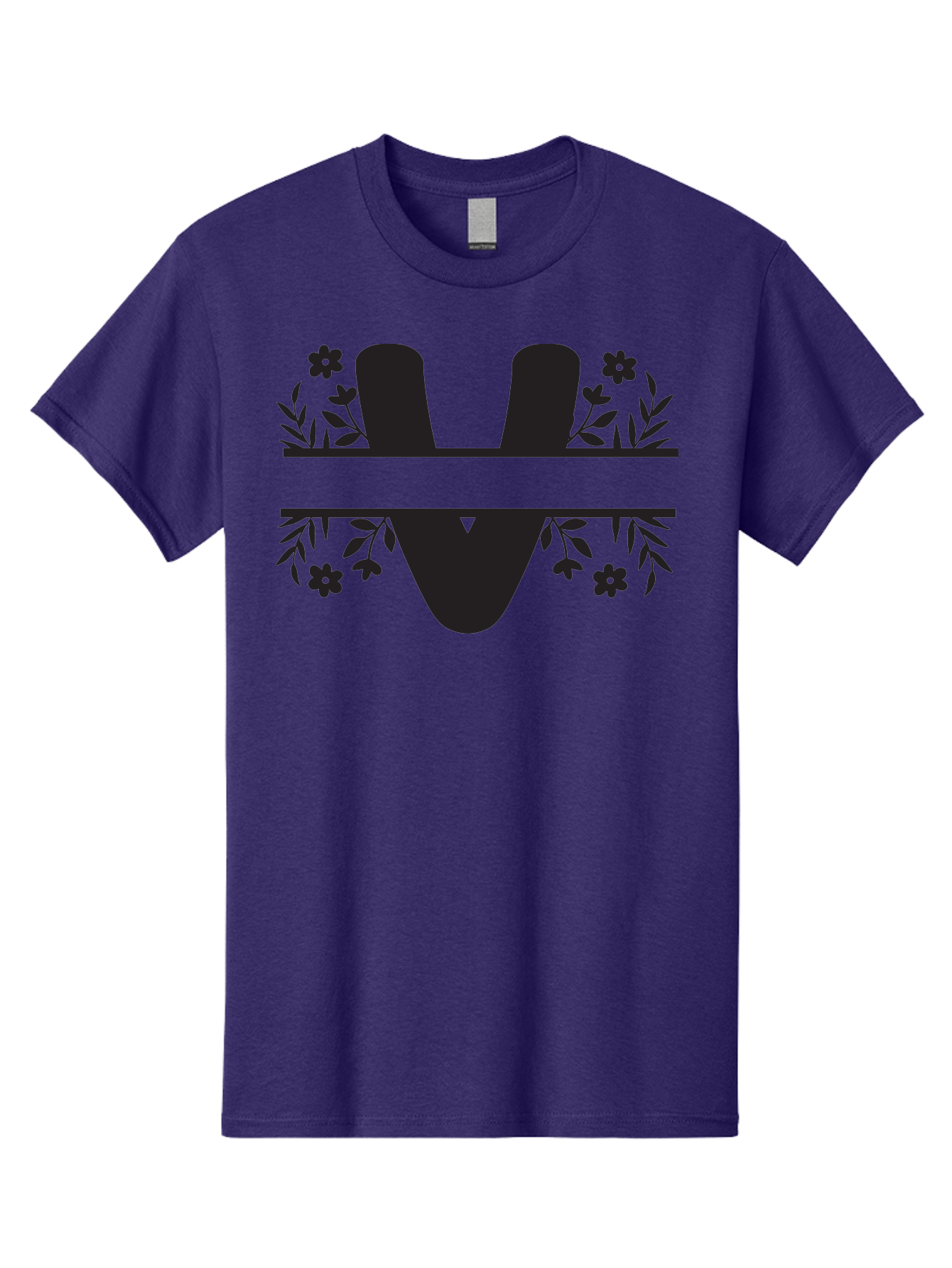 W-1 Men'S Graphic Tee, 100% Cotton, Comfortable Casual Summer Wear, Machine Washable, Stylish Letter W, Floral Design, Black Silhouette, Decorative Flowers, Minimalist Art, Elegant Typography, Modern Graphic Design Aad281 11