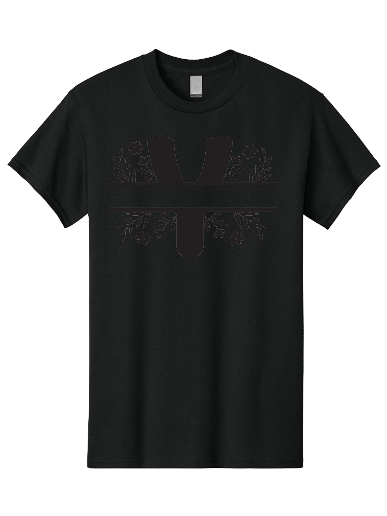 W-2 Men'S Graphic Tee, 100% Cotton, Comfortable Casual Summer Wear, Machine Washable, Stylized W Logo, Black Silhouettes, Floral Elements, Decorative Leaves, Flowers, Bold Typography, Modern Design, Logo Concept Aad282 23