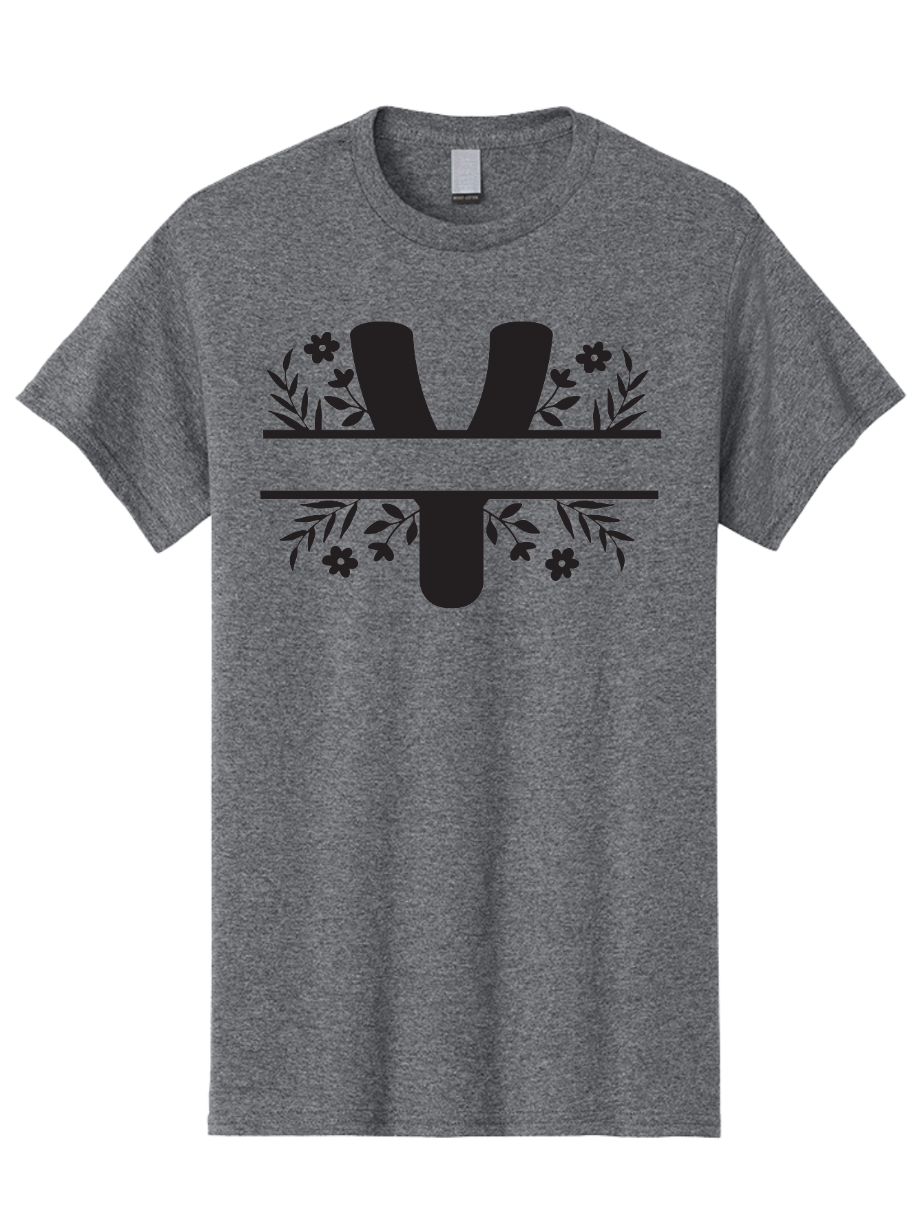 W-2 Men'S Graphic Tee, 100% Cotton, Comfortable Casual Summer Wear, Machine Washable, Stylized W Logo, Black Silhouettes, Floral Elements, Decorative Leaves, Flowers, Bold Typography, Modern Design, Logo Concept Aad282 21