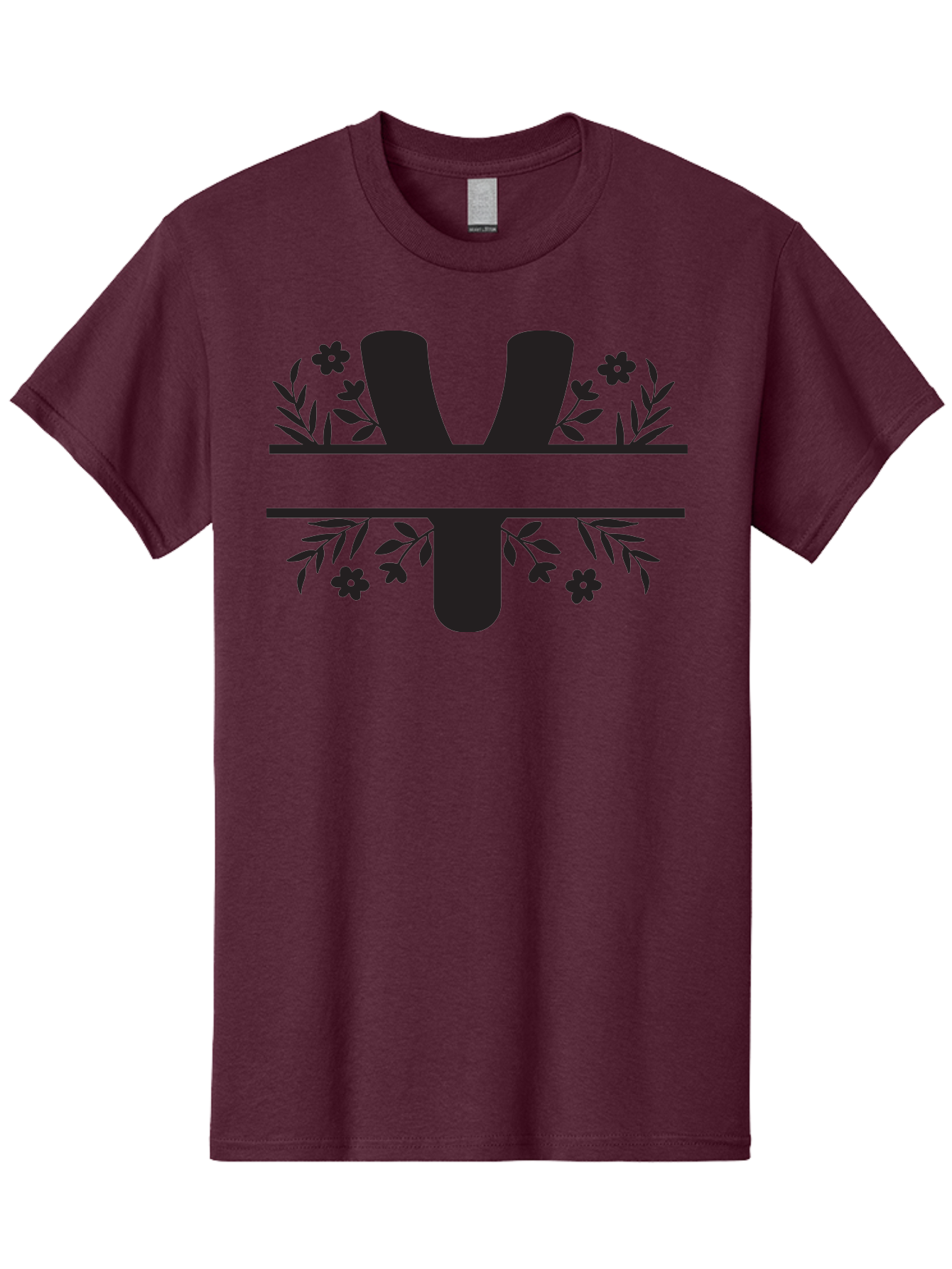 W-2 Men'S Graphic Tee, 100% Cotton, Comfortable Casual Summer Wear, Machine Washable, Stylized W Logo, Black Silhouettes, Floral Elements, Decorative Leaves, Flowers, Bold Typography, Modern Design, Logo Concept Aad282 13