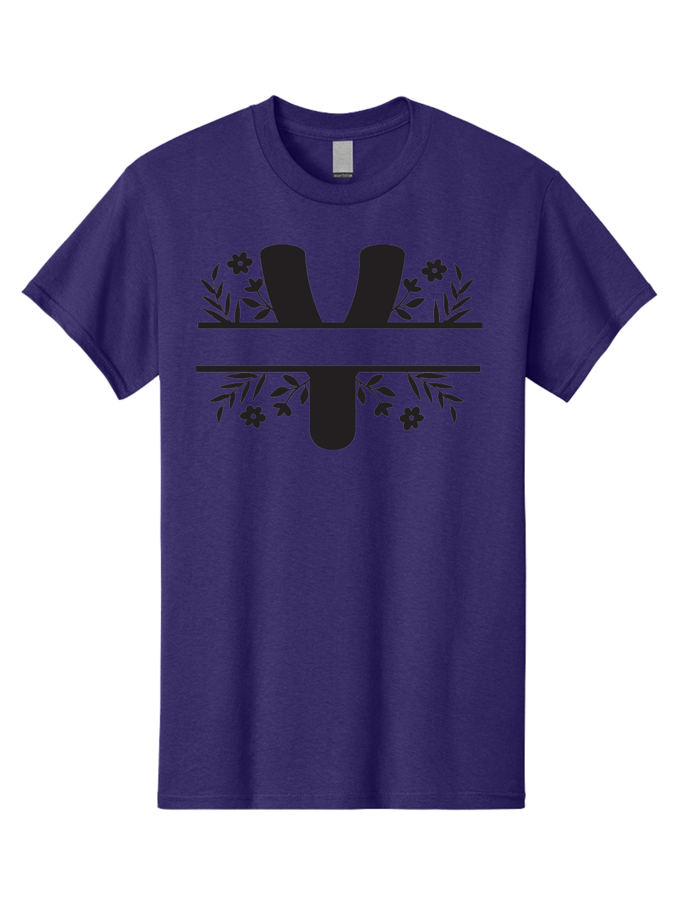 W-2 Men'S Graphic Tee, 100% Cotton, Comfortable Casual Summer Wear, Machine Washable, Stylized W Logo, Black Silhouettes, Floral Elements, Decorative Leaves, Flowers, Bold Typography, Modern Design, Logo Concept Aad282 7