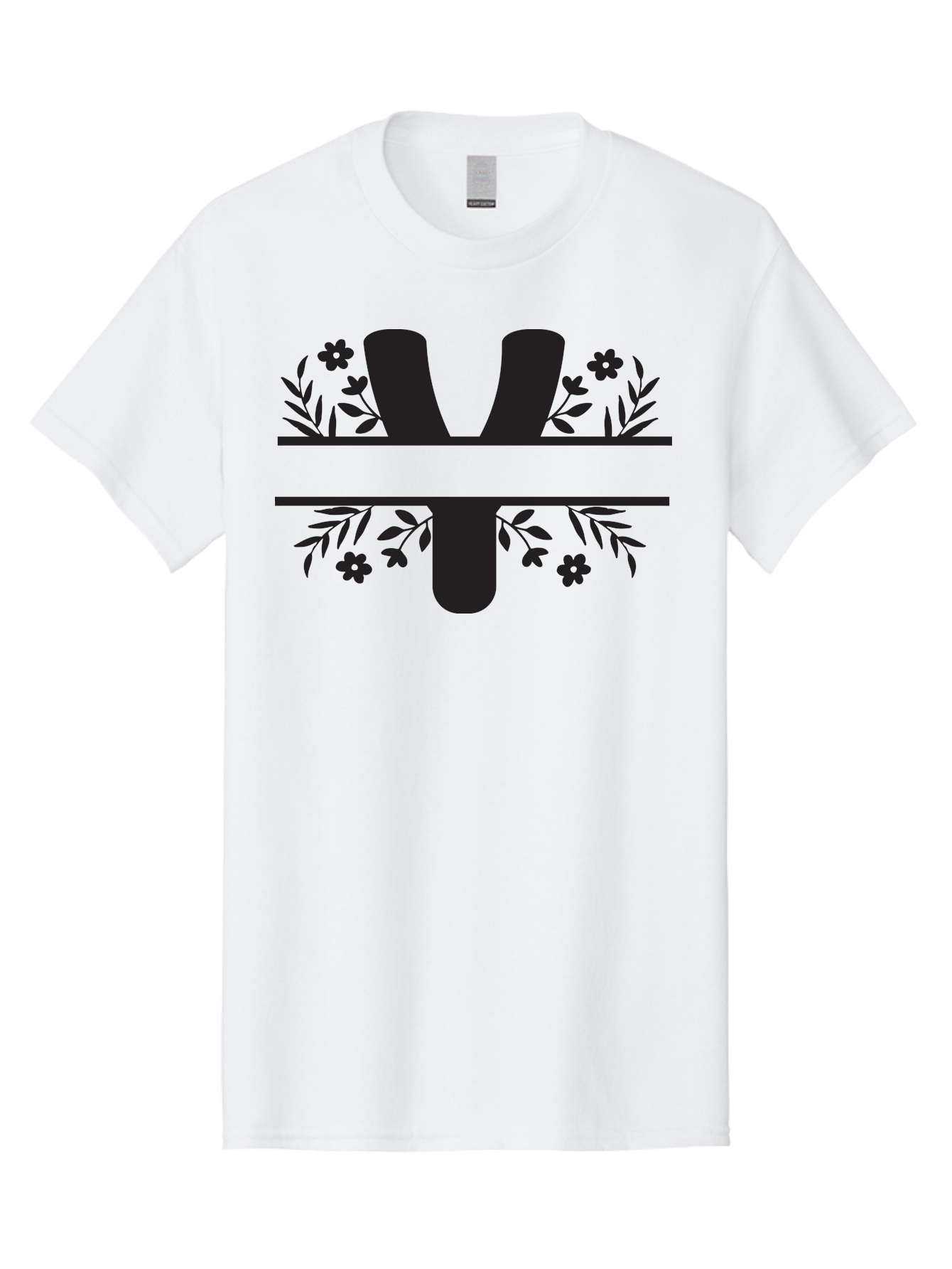 W-2 Men'S Graphic Tee, 100% Cotton, Comfortable Casual Summer Wear, Machine Washable, Stylized W Logo, Black Silhouettes, Floral Elements, Decorative Leaves, Flowers, Bold Typography, Modern Design, Logo Concept Aad282 27
