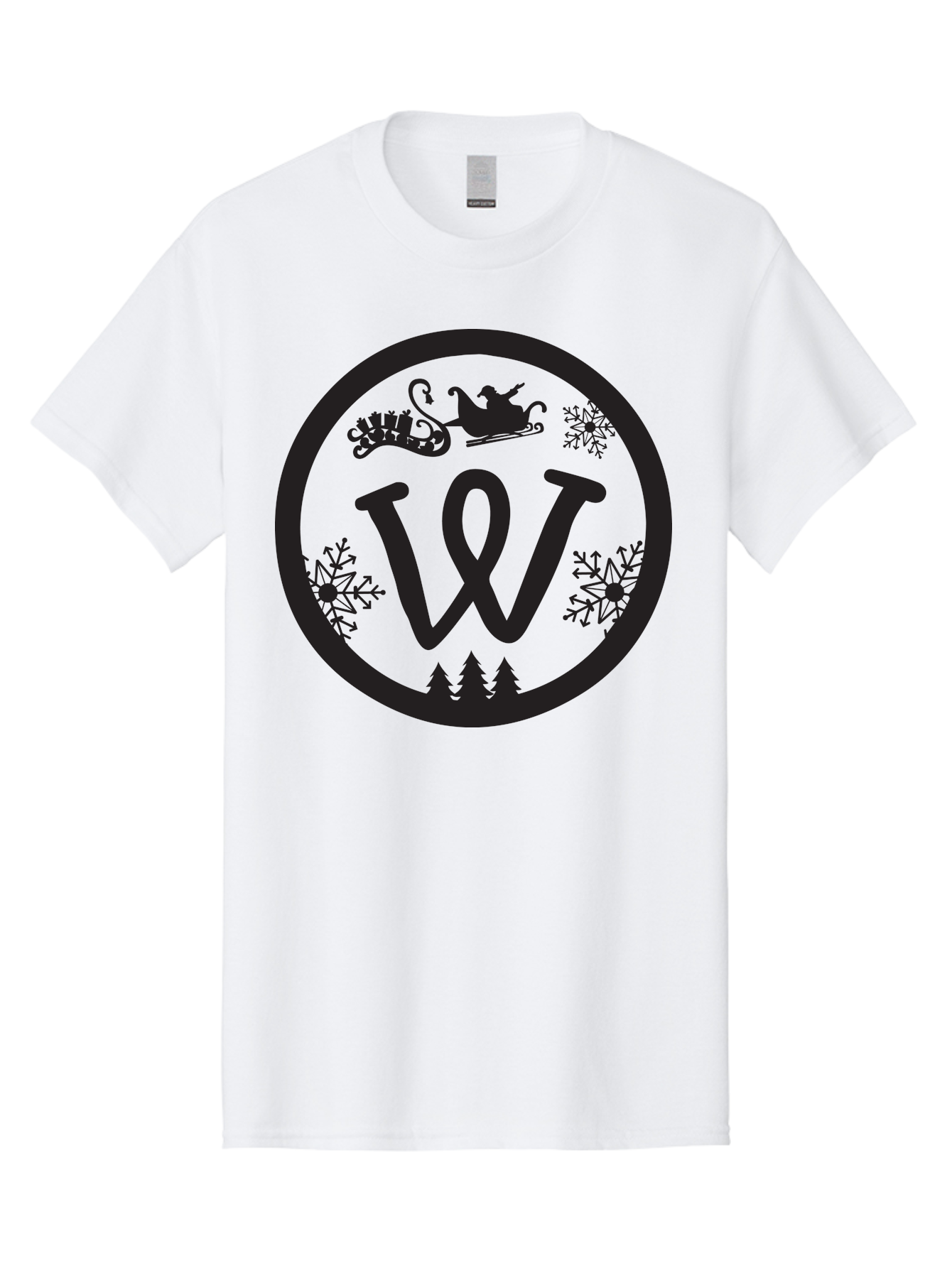 W Men'S Graphic Tee, 100% Cotton, Comfortable Casual Summer Wear, Machine Washable, Christmas Logo, Snowflakes, Christmas Trees, Santa Sleigh, Festive Design, Winter Wonderland, Holiday Graphics, Black And Green Theme Aad284 29