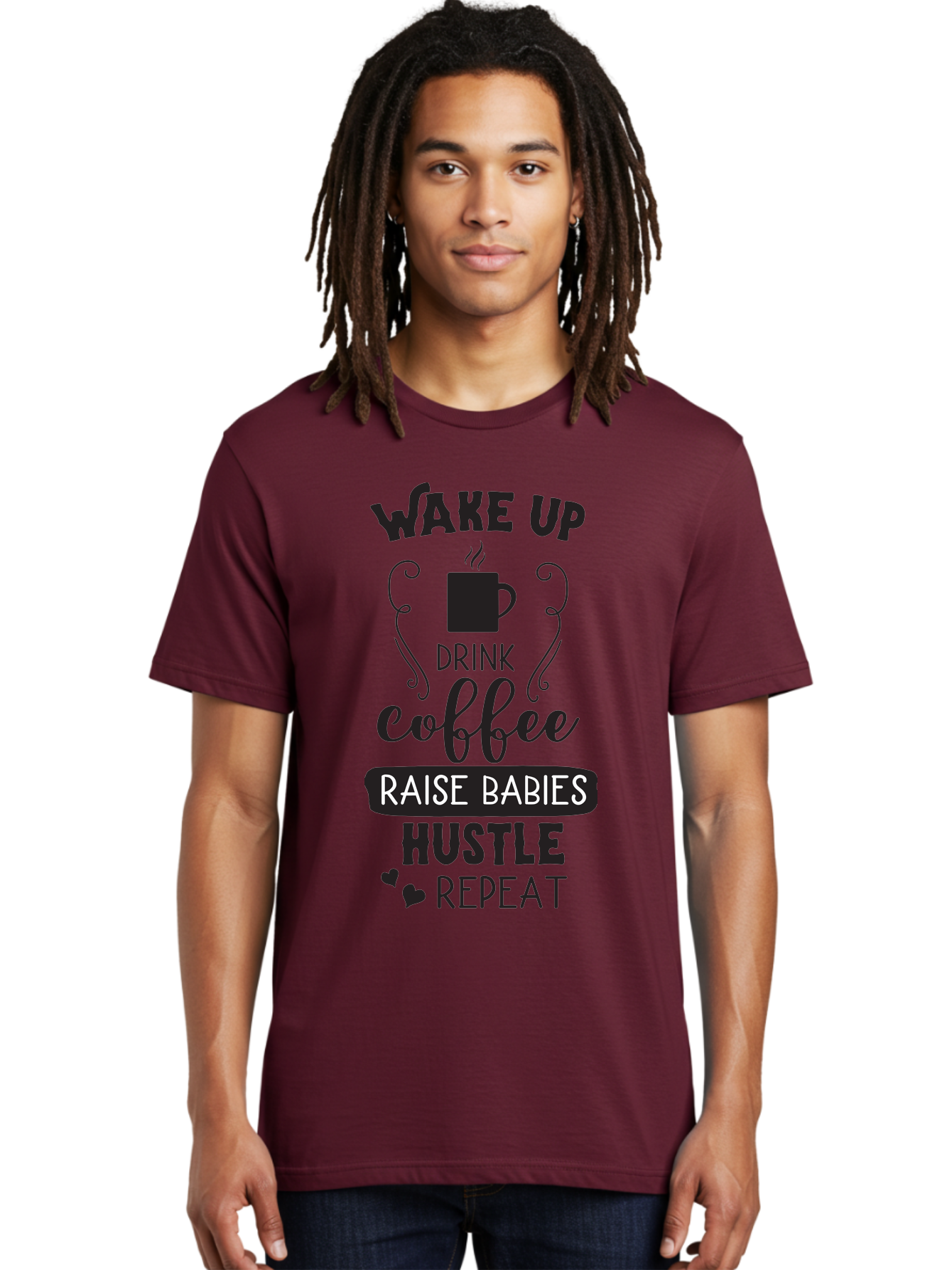 Wake-Up-Drink-Coffee Men'S Graphic Tee, 100% Cotton, Comfortable Casual Summer Wear, Machine Washable, Coffee Quote, Morning Motivation, Parenting Humor, Daily Grind, Coffee Lover, Hustle Culture, Mom Life, Funny Quote, Inspirational Quote Aad285 6