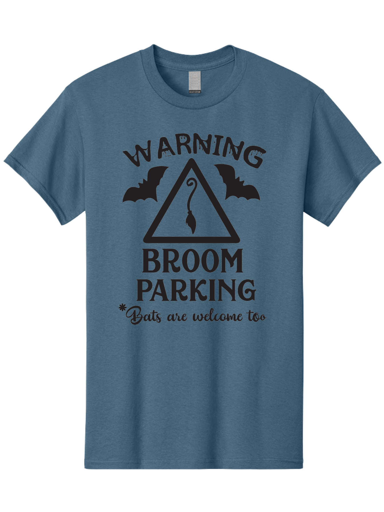Warning-Broom-Parking Men'S Graphic Tee, 100% Cotton, Comfortable Casual Summer Wear, Machine Washable, Halloween Warning Sign, Broom Parking, Bats Are Welcome, Spooky Decor, Witchy Vibes, Halloween Decorations, Funny Halloween Signs Aad286 21