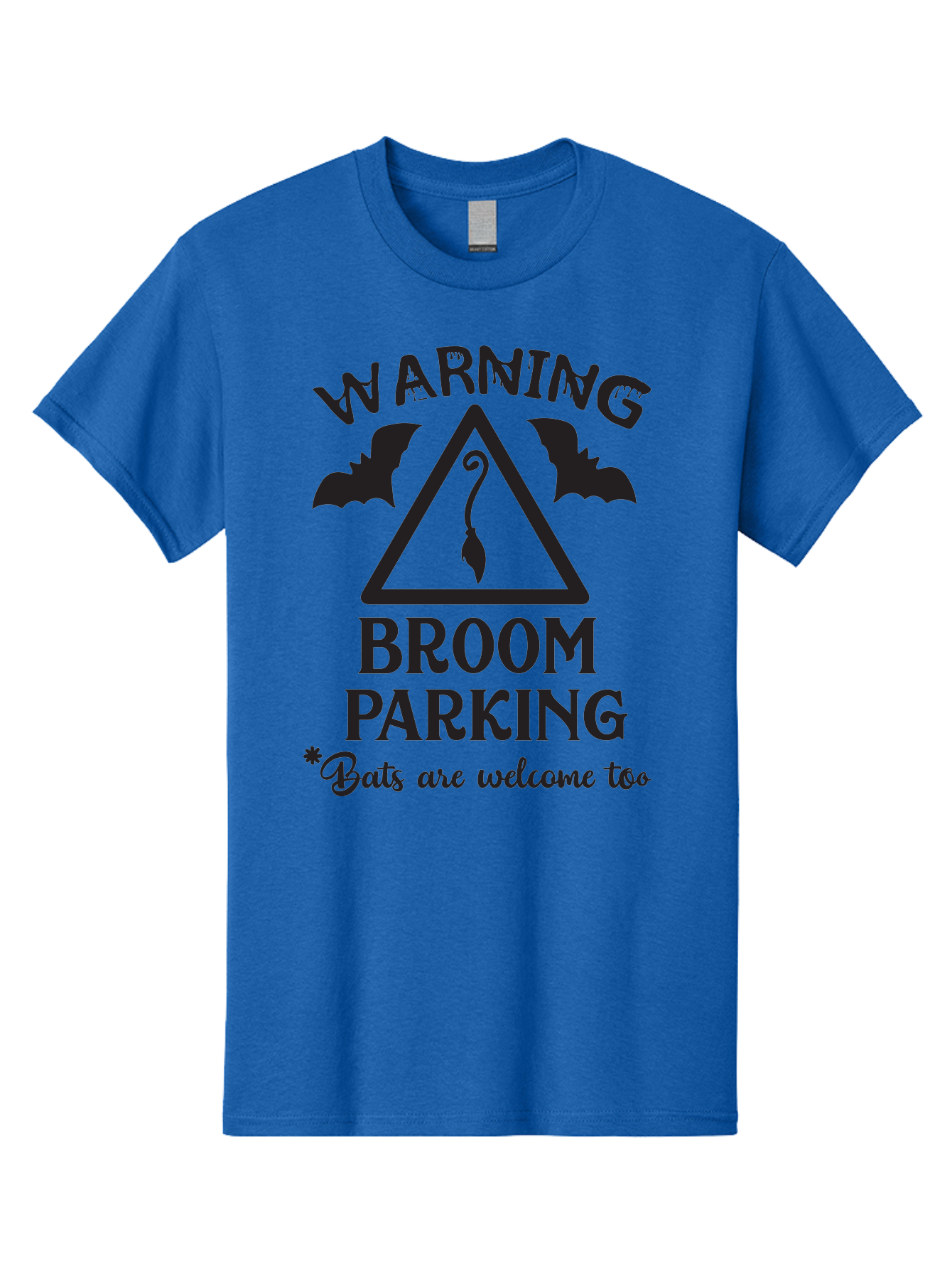 Warning-Broom-Parking Men'S Graphic Tee, 100% Cotton, Comfortable Casual Summer Wear, Machine Washable, Halloween Warning Sign, Broom Parking, Bats Are Welcome, Spooky Decor, Witchy Vibes, Halloween Decorations, Funny Halloween Signs Aad286 27