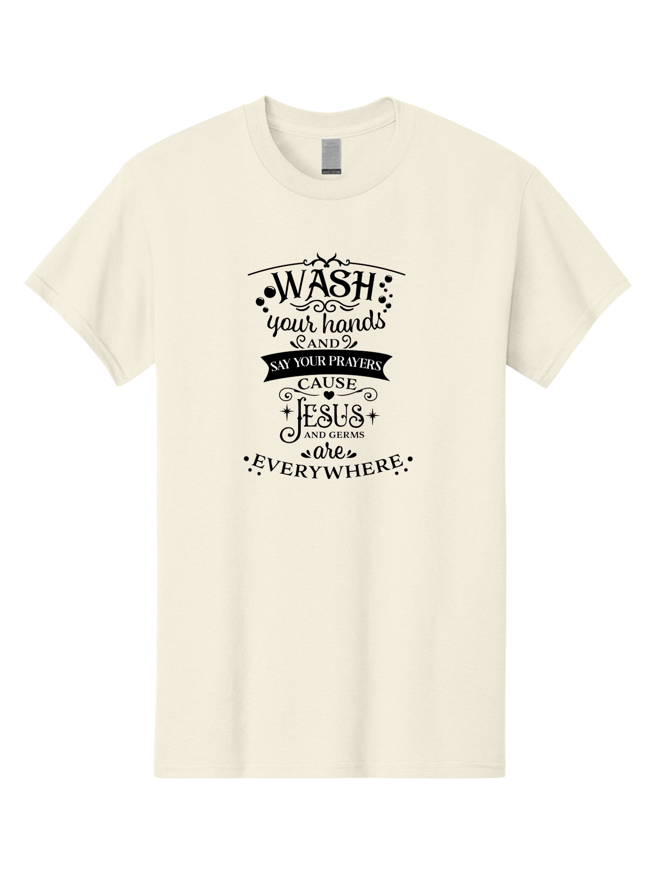 Wash-Your-Hands-And-Say-Your-Prayers Men'S Graphic Tee, 100% Cotton, Comfortable Casual Summer Wear, Machine Washable, Inspirational Quote, Motivational Message, Faith-Based Design, Hygiene Reminder, Jesus And Germs, Prayer Inspiration, Aad288 15