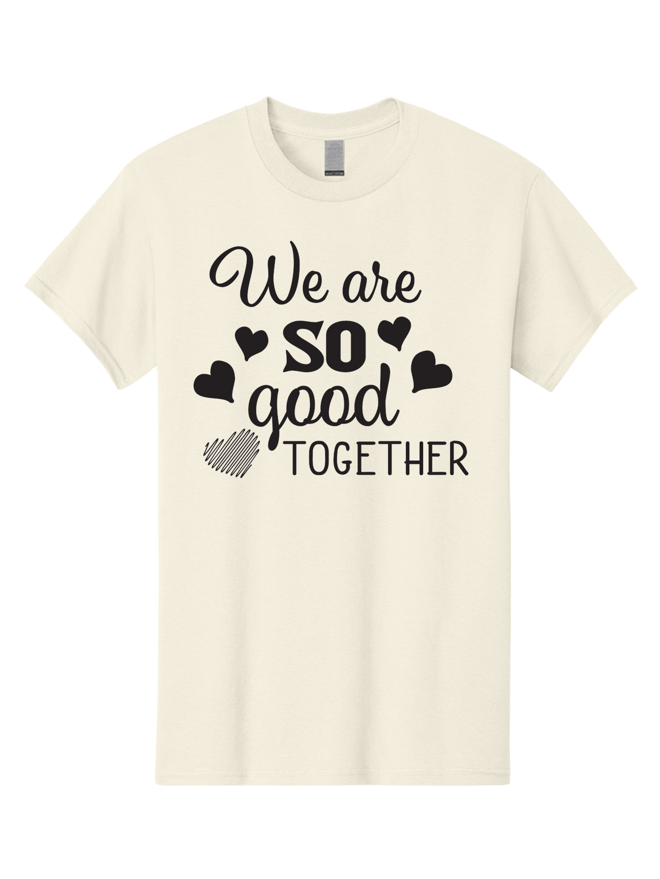 We-Are-So-Good-Together Men'S Graphic Tee, 100% Cotton, Comfortable Casual Summer Wear, Machine Washable, Love Quote, Couple Goals, Hearts, Positive Affirmation, Relationship Quote, Black Typography, Heartfelt Message, Together Forever Aad290 29