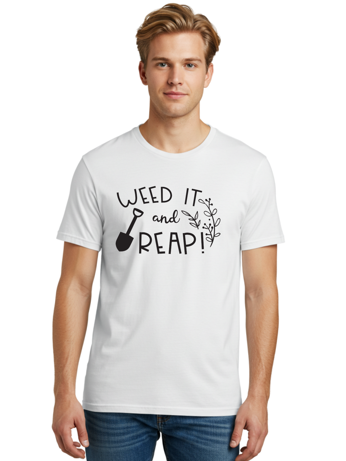 Weed-It-And-Reap Men'S Graphic Tee, 100% Cotton, Comfortable Casual Summer Wear, Machine Washable, Gardening Humor, Weed It And Reap, Funny Gardening Quote, Garden Inspiration, Shovel Illustration, Plant Design, Gardening Puns, Yard Work, Aad294 20