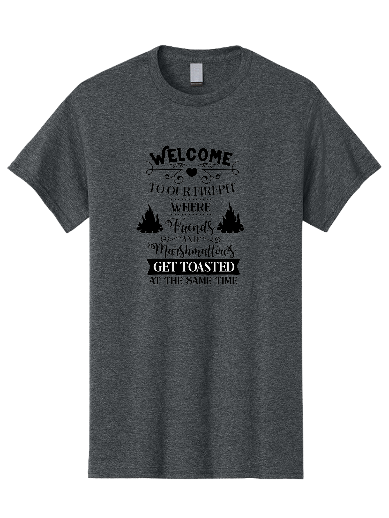 Welcome-To-Our-Firepit Men'S Graphic Tee, 100% Cotton, Comfortable Casual Summer Wear, Machine Washable, Camping Quotes, Friendship Quotes, Marshmallow Toasting, Campfire Quotes, Outdoor Fun, Friendship And Marshmallows, Toasted Treats, Aad296 13