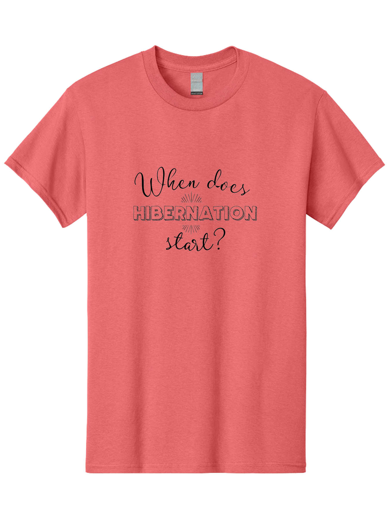 When-Does-Hibernation-Start Men'S Graphic Tee, 100% Cotton, Comfortable Casual Summer Wear, Machine Washable, Hibernation Starts, When To Hibernate, Animal Hibernation, Winter Sleep, Seasonal Animals, Wildlife Facts Aad301 19