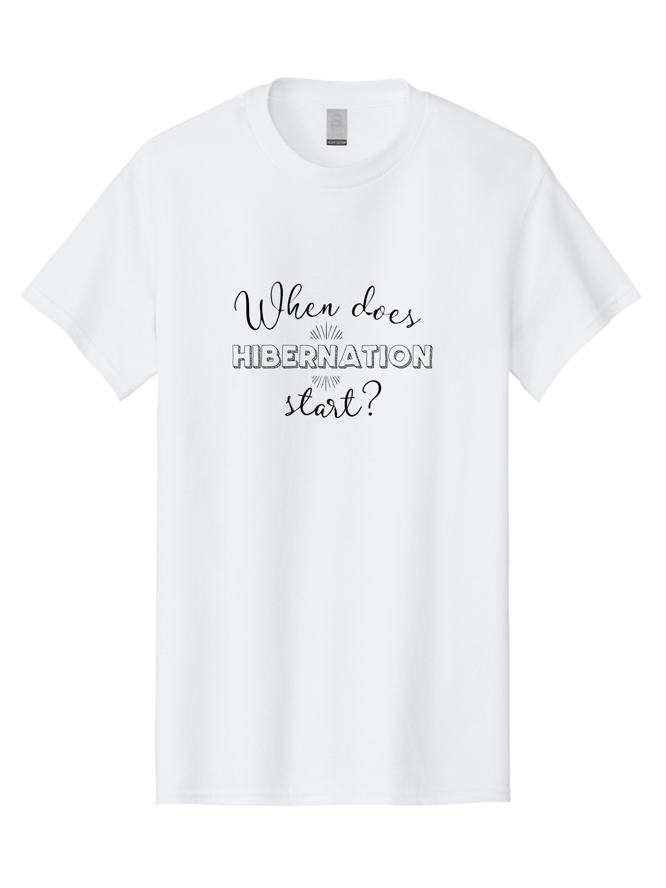 When-Does-Hibernation-Start Men'S Graphic Tee, 100% Cotton, Comfortable Casual Summer Wear, Machine Washable, Hibernation Starts, When To Hibernate, Animal Hibernation, Winter Sleep, Seasonal Animals, Wildlife Facts Aad301 13