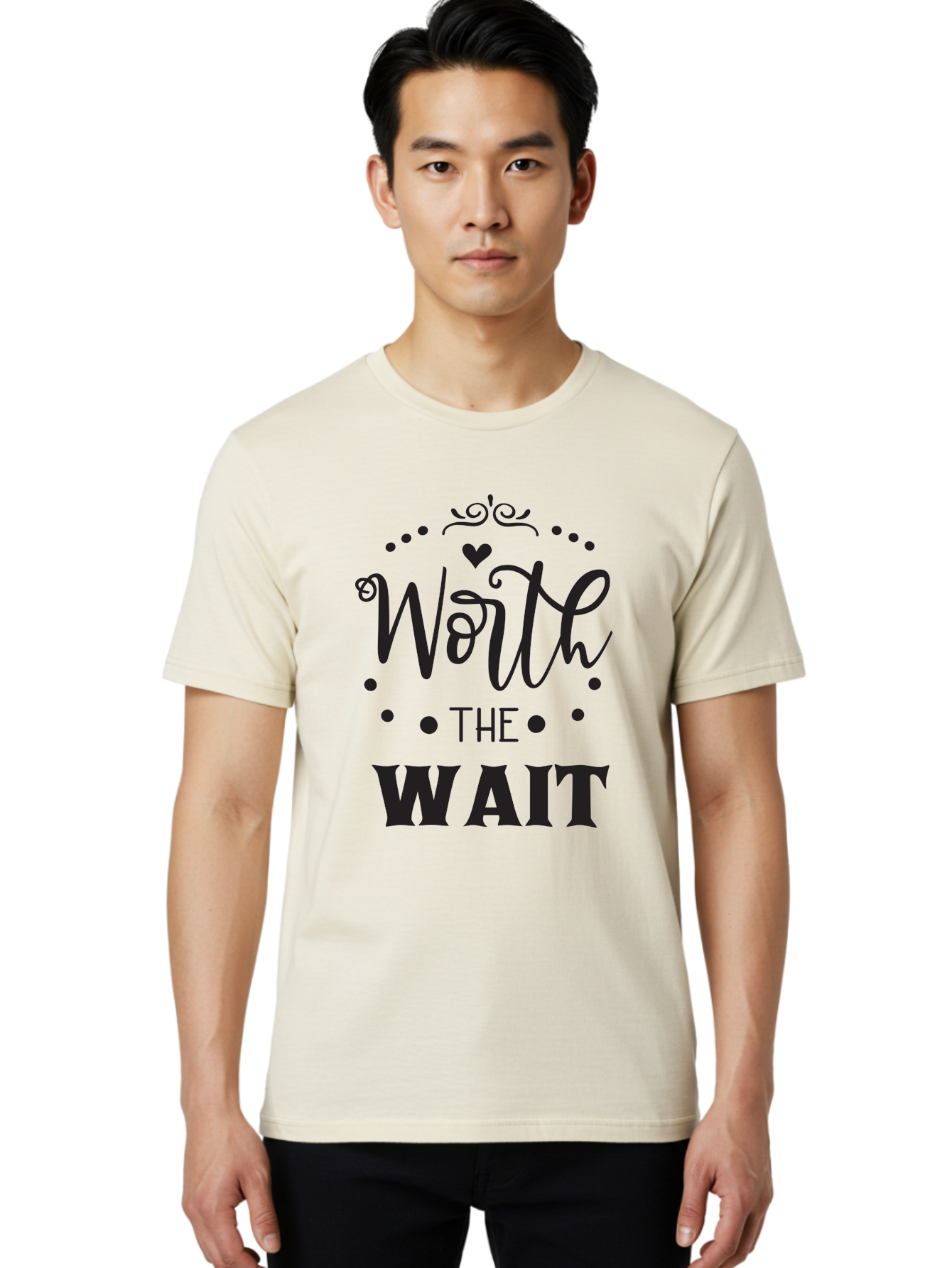 Worth-The-Wait-1 Men'S Graphic Tee, 100% Cotton, Comfortable Casual Summer Wear, Machine Washable, Motivational Quote, Worth The Wait, Inspirational Phrase, Waiting Is Worth It, Patience Is A Virtue, Positive Affirmation, Encouraging Words Aad318 16