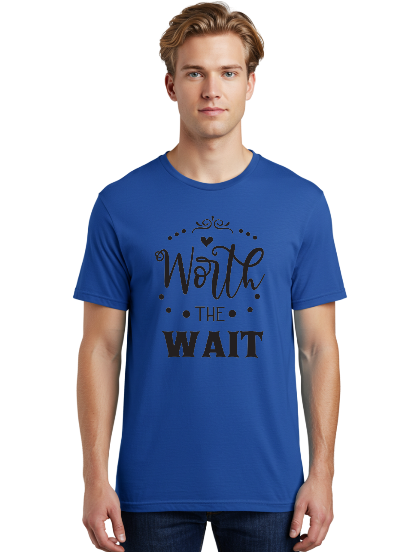 Worth-The-Wait-1 Men'S Graphic Tee, 100% Cotton, Comfortable Casual Summer Wear, Machine Washable, Motivational Quote, Worth The Wait, Inspirational Phrase, Waiting Is Worth It, Patience Is A Virtue, Positive Affirmation, Encouraging Words Aad318 24