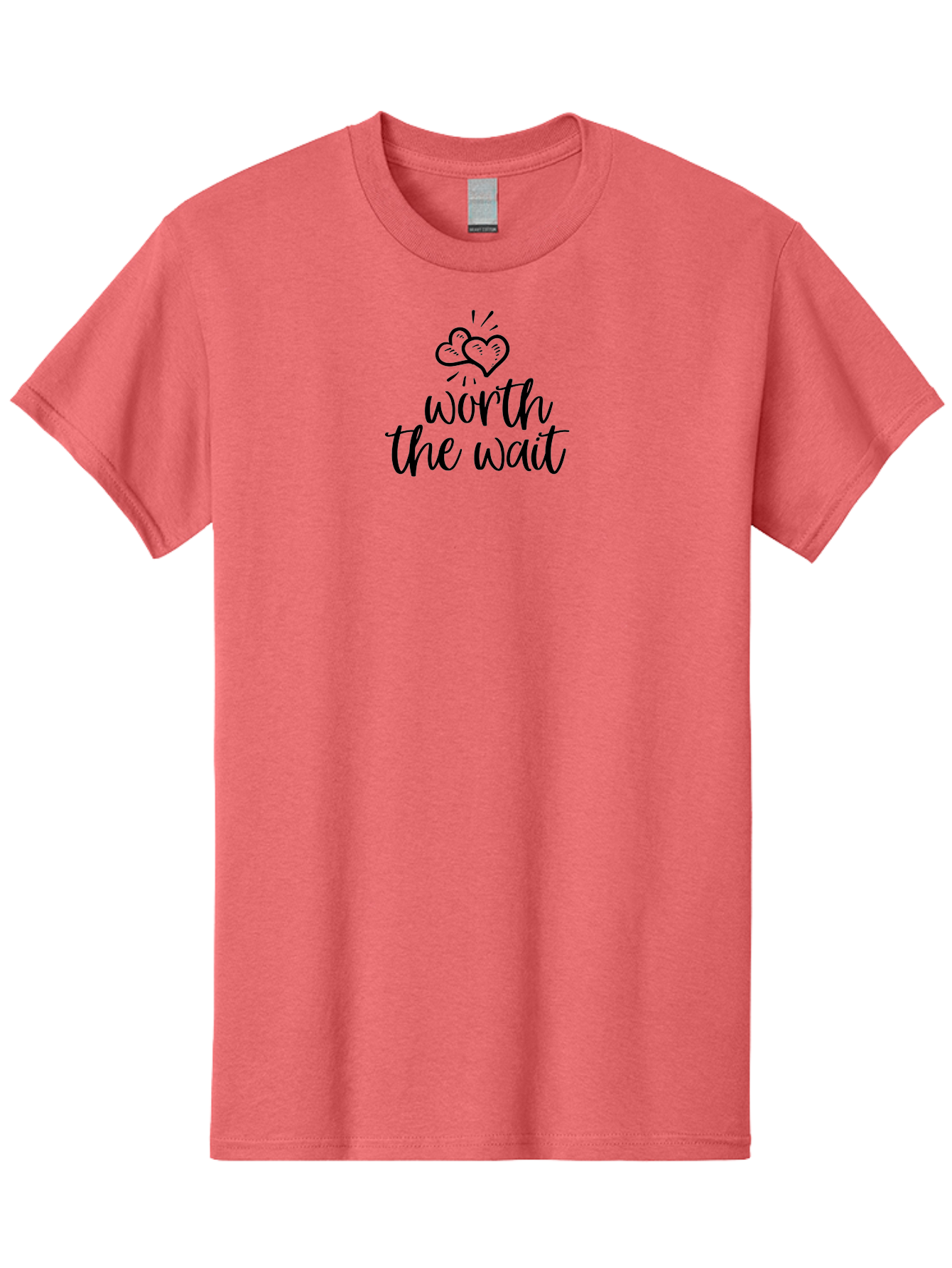 Worth-The-Wait Men'S Graphic Tee, 100% Cotton, Comfortable Casual Summer Wear, Machine Washable, Handwritten Worth The Wait, Positive Affirmations, Motivational Quotes, Love Hearts, Inspirational Messages, Heartfelt Wishes, Waiting Is Worth It Aad319 5