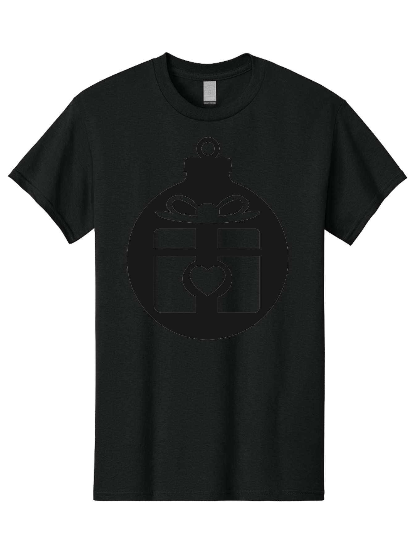 Wrapped-Gift-Ornament-1 Men'S Graphic Tee, 100% Cotton, Comfortable Casual Summer Wear, Machine Washable, Gift Box With A Bow, Heart-Shaped Decoration, Christmas Ornament, Festive Symbol, Holiday Gift Idea, Present With A Heart Aad320 3