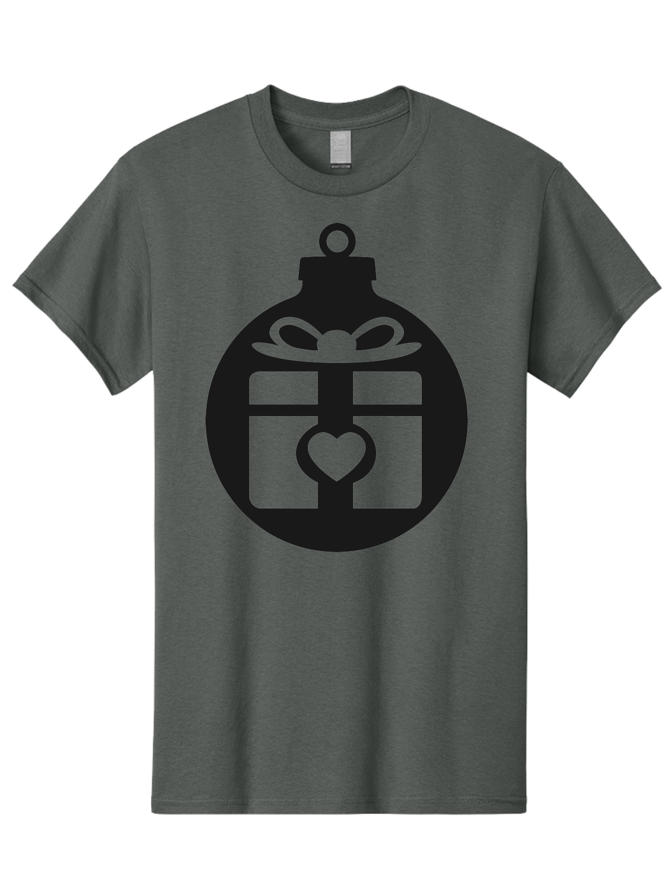 Wrapped-Gift-Ornament-1 Men'S Graphic Tee, 100% Cotton, Comfortable Casual Summer Wear, Machine Washable, Gift Box With A Bow, Heart-Shaped Decoration, Christmas Ornament, Festive Symbol, Holiday Gift Idea, Present With A Heart Aad320 21