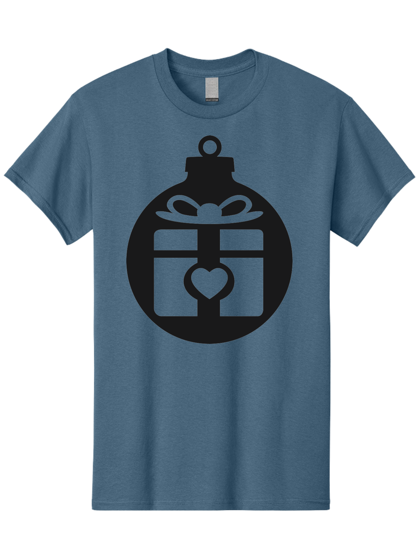 Wrapped-Gift-Ornament-1 Men'S Graphic Tee, 100% Cotton, Comfortable Casual Summer Wear, Machine Washable, Gift Box With A Bow, Heart-Shaped Decoration, Christmas Ornament, Festive Symbol, Holiday Gift Idea, Present With A Heart Aad320 23
