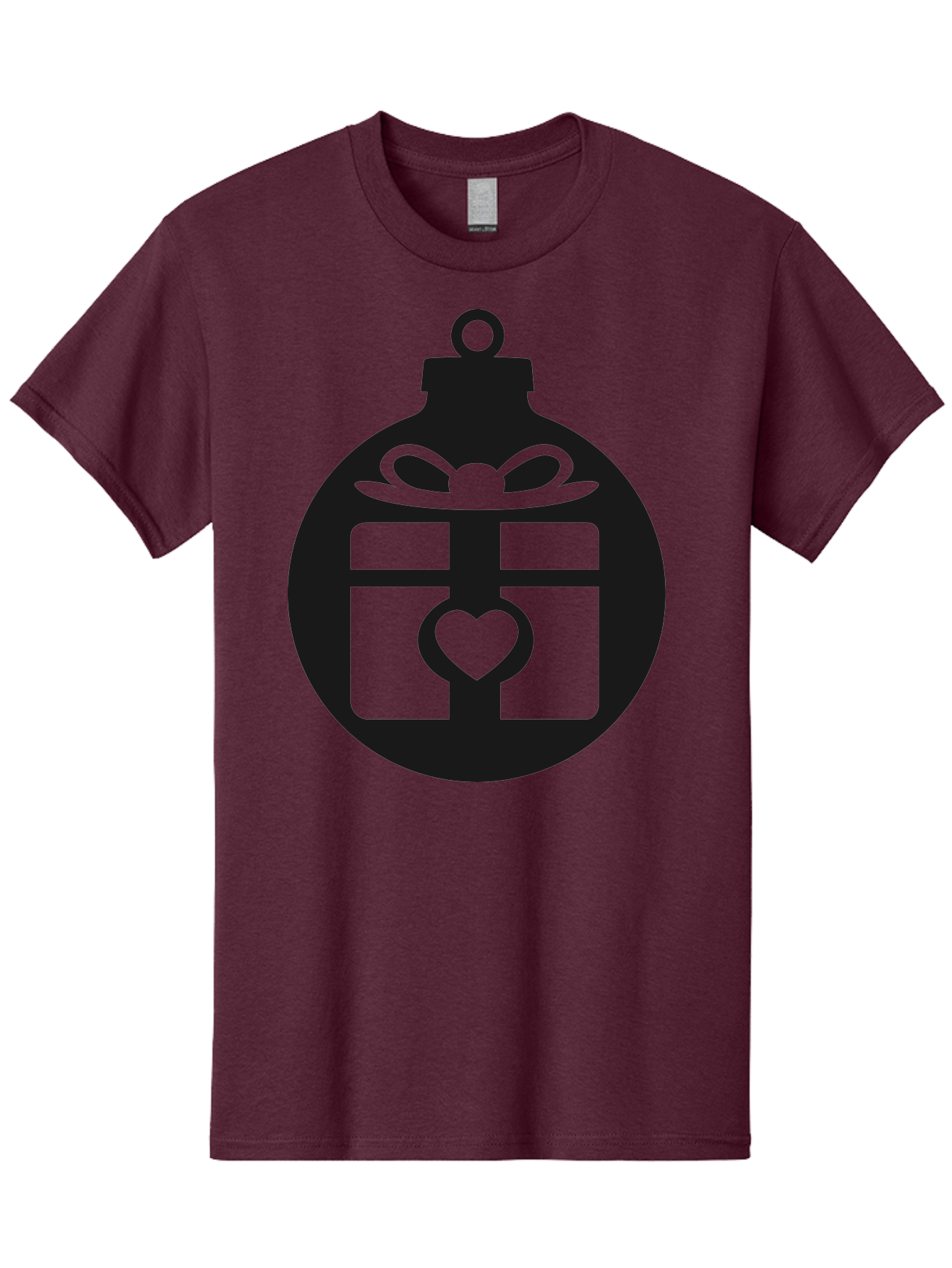 Wrapped-Gift-Ornament-1 Men'S Graphic Tee, 100% Cotton, Comfortable Casual Summer Wear, Machine Washable, Gift Box With A Bow, Heart-Shaped Decoration, Christmas Ornament, Festive Symbol, Holiday Gift Idea, Present With A Heart Aad320 11