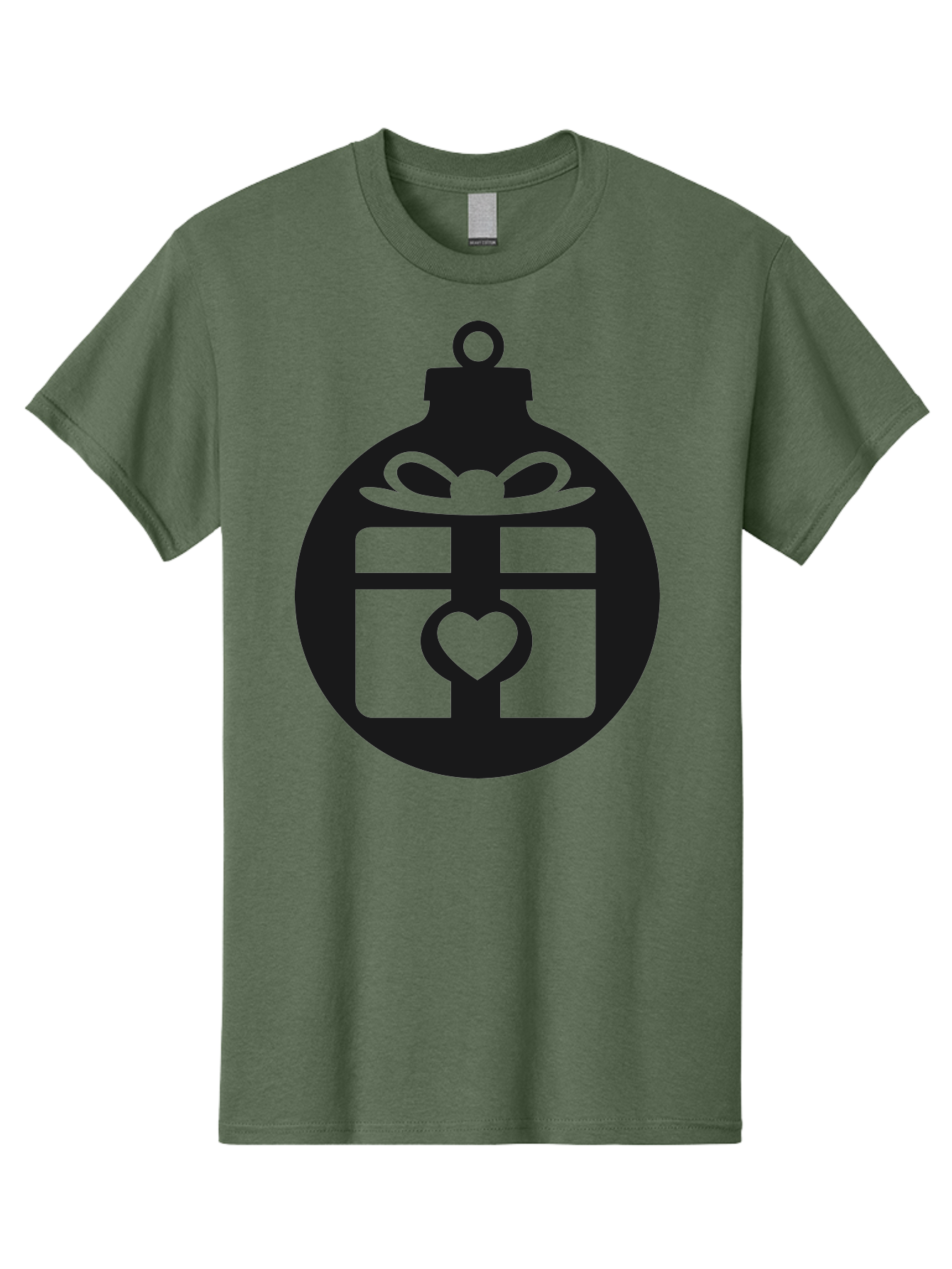 Wrapped-Gift-Ornament-1 Men'S Graphic Tee, 100% Cotton, Comfortable Casual Summer Wear, Machine Washable, Gift Box With A Bow, Heart-Shaped Decoration, Christmas Ornament, Festive Symbol, Holiday Gift Idea, Present With A Heart Aad320 15