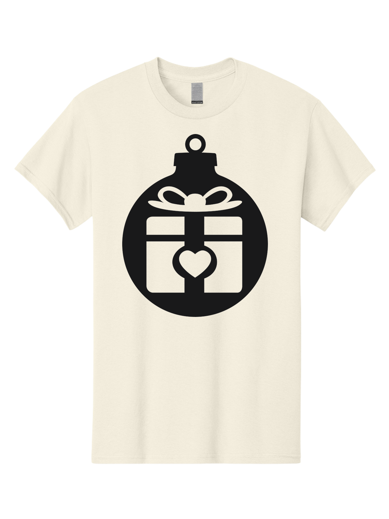 Wrapped-Gift-Ornament-1 Men'S Graphic Tee, 100% Cotton, Comfortable Casual Summer Wear, Machine Washable, Gift Box With A Bow, Heart-Shaped Decoration, Christmas Ornament, Festive Symbol, Holiday Gift Idea, Present With A Heart Aad320 13