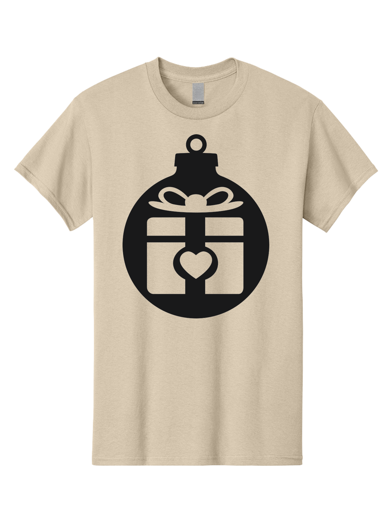 Wrapped-Gift-Ornament-1 Men'S Graphic Tee, 100% Cotton, Comfortable Casual Summer Wear, Machine Washable, Gift Box With A Bow, Heart-Shaped Decoration, Christmas Ornament, Festive Symbol, Holiday Gift Idea, Present With A Heart Aad320 29