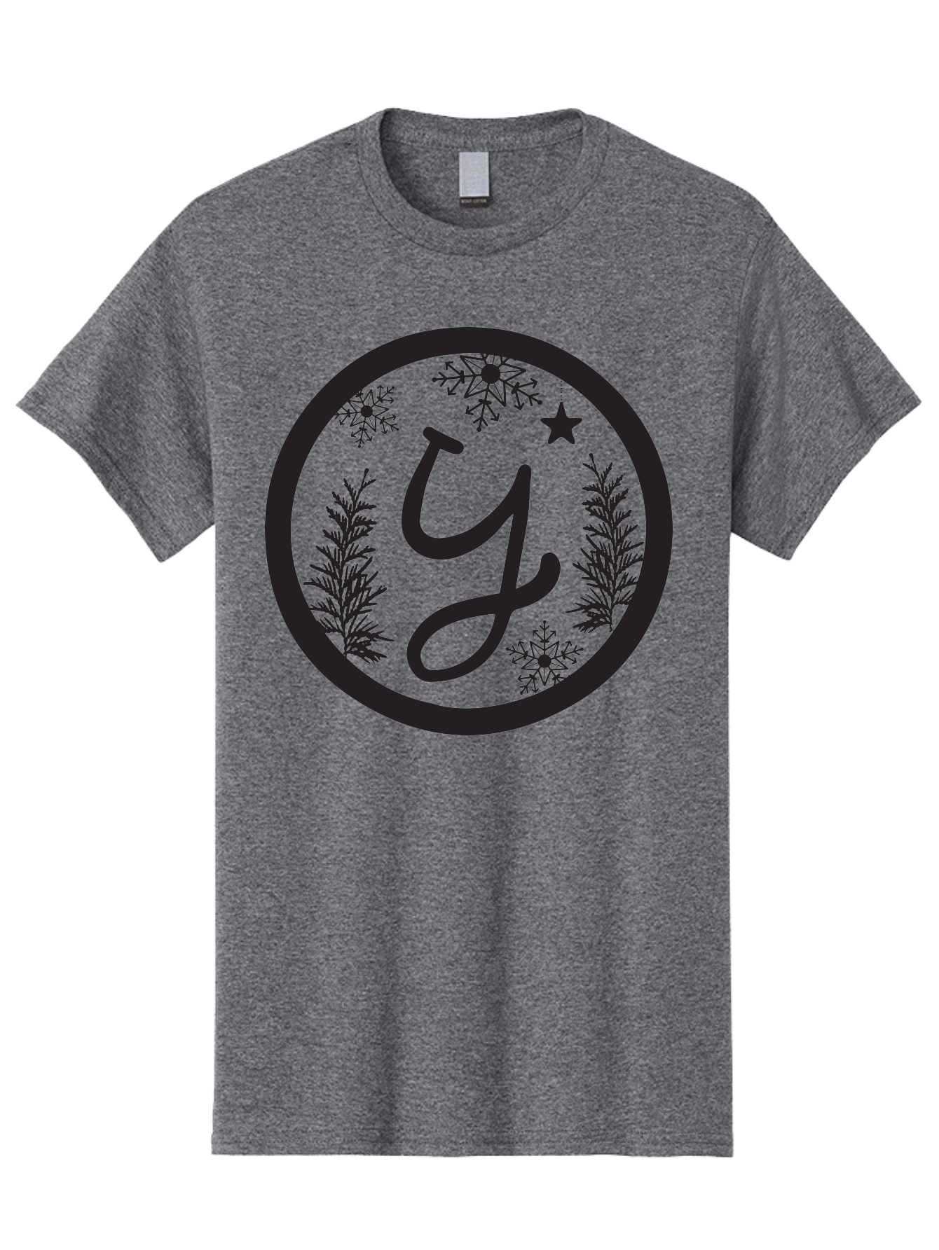 Y Men'S Graphic Tee, 100% Cotton, Comfortable Casual Summer Wear, Machine Washable, Christmas Decoration, Festive Design, Snowflakes, Star, Holiday Theme, Winter Wonderland, Y Logo, Seasonal Graphics, Festive Typography Aad324 13