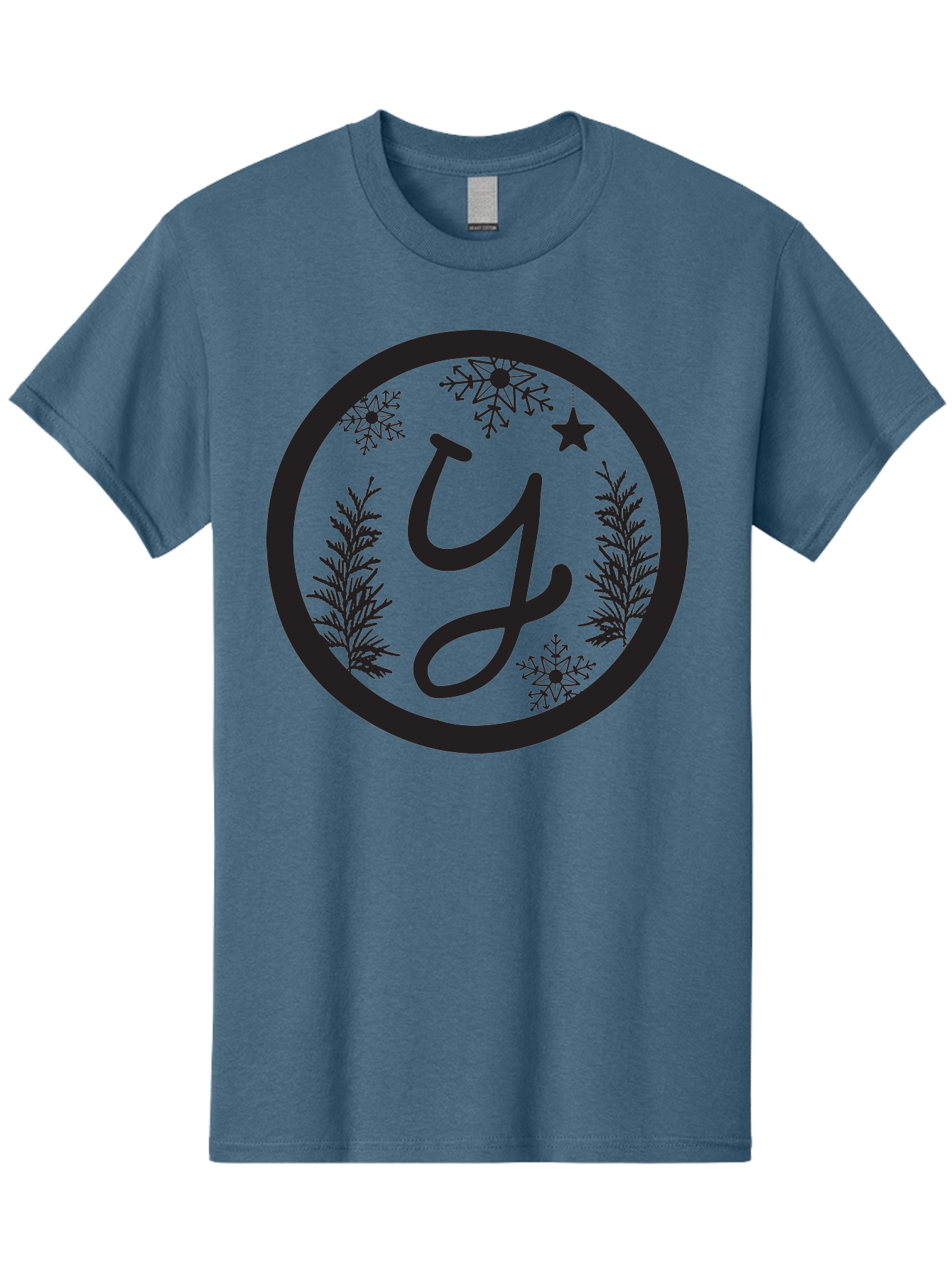 Y Men'S Graphic Tee, 100% Cotton, Comfortable Casual Summer Wear, Machine Washable, Christmas Decoration, Festive Design, Snowflakes, Star, Holiday Theme, Winter Wonderland, Y Logo, Seasonal Graphics, Festive Typography Aad324 15