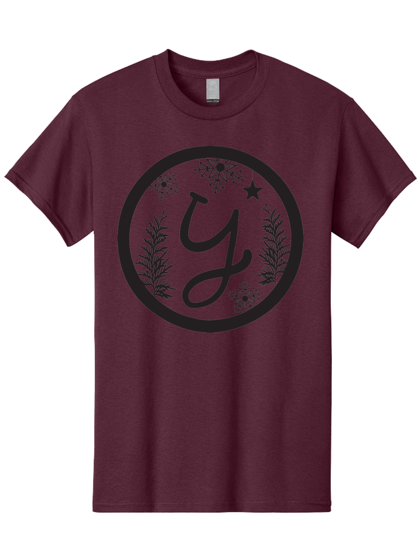 Y Men'S Graphic Tee, 100% Cotton, Comfortable Casual Summer Wear, Machine Washable, Christmas Decoration, Festive Design, Snowflakes, Star, Holiday Theme, Winter Wonderland, Y Logo, Seasonal Graphics, Festive Typography Aad324 9