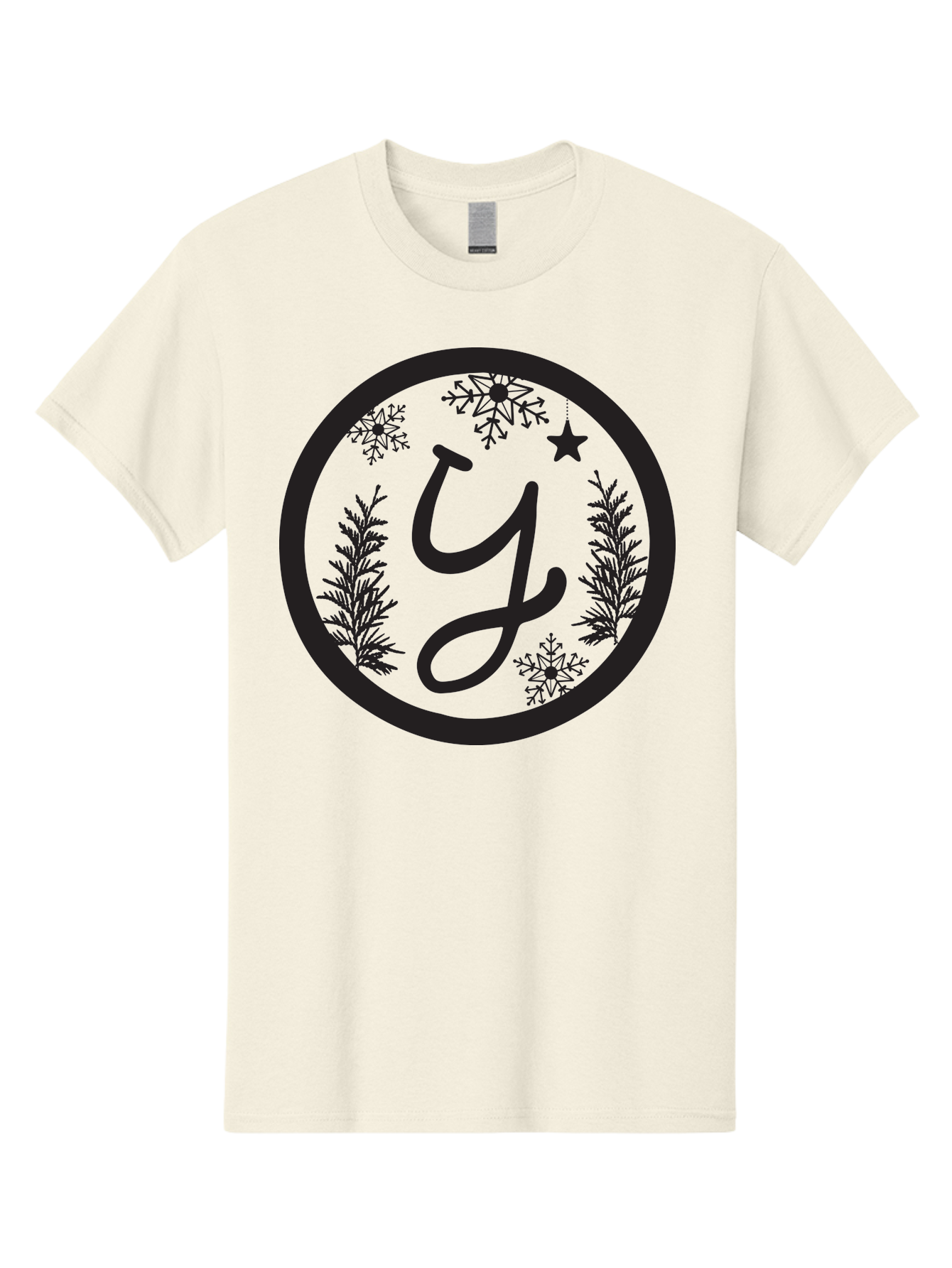 Y Men'S Graphic Tee, 100% Cotton, Comfortable Casual Summer Wear, Machine Washable, Christmas Decoration, Festive Design, Snowflakes, Star, Holiday Theme, Winter Wonderland, Y Logo, Seasonal Graphics, Festive Typography Aad324 11