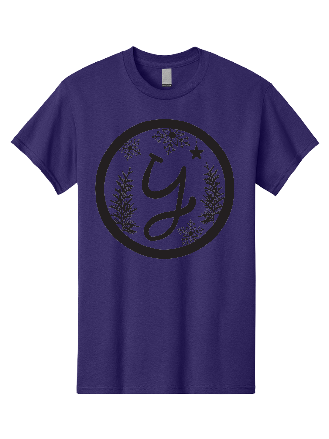 Y Men'S Graphic Tee, 100% Cotton, Comfortable Casual Summer Wear, Machine Washable, Christmas Decoration, Festive Design, Snowflakes, Star, Holiday Theme, Winter Wonderland, Y Logo, Seasonal Graphics, Festive Typography Aad324 7
