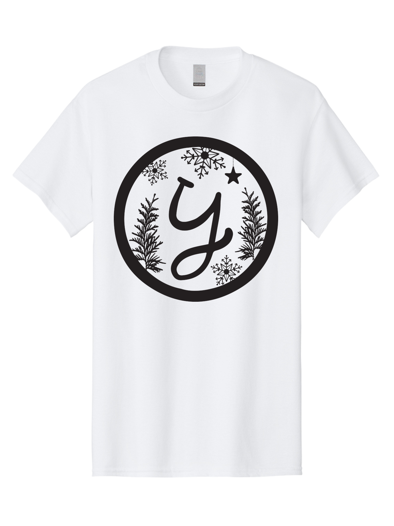 Y Men'S Graphic Tee, 100% Cotton, Comfortable Casual Summer Wear, Machine Washable, Christmas Decoration, Festive Design, Snowflakes, Star, Holiday Theme, Winter Wonderland, Y Logo, Seasonal Graphics, Festive Typography Aad324 5