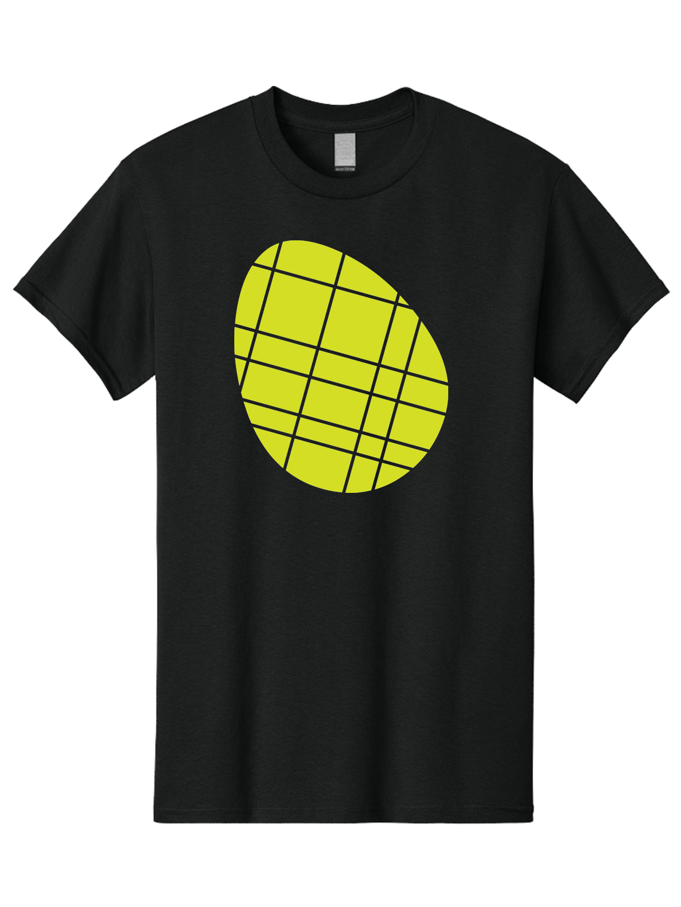 Yellow-Grid Men'S Graphic Tee, 100% Cotton, Comfortable Casual Summer Wear, Machine Washable, Yellow Circle, Grid Pattern, Geometric Shape, Modern Design, Abstract Art, Simple Graphics, Grid Lines, Vibrant Colors Aad326 21