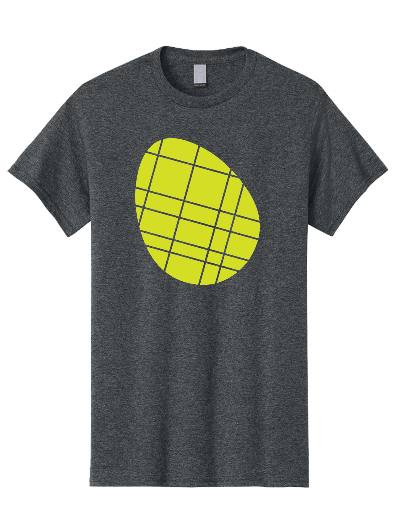 Yellow-Grid Men'S Graphic Tee, 100% Cotton, Comfortable Casual Summer Wear, Machine Washable, Yellow Circle, Grid Pattern, Geometric Shape, Modern Design, Abstract Art, Simple Graphics, Grid Lines, Vibrant Colors Aad326 5