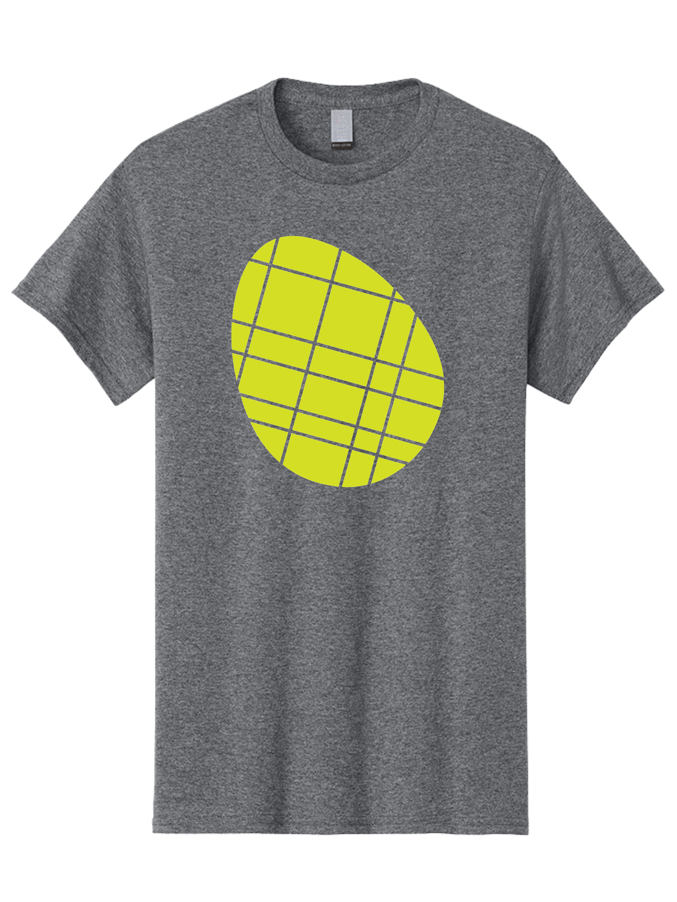 Yellow-Grid Men'S Graphic Tee, 100% Cotton, Comfortable Casual Summer Wear, Machine Washable, Yellow Circle, Grid Pattern, Geometric Shape, Modern Design, Abstract Art, Simple Graphics, Grid Lines, Vibrant Colors Aad326 15