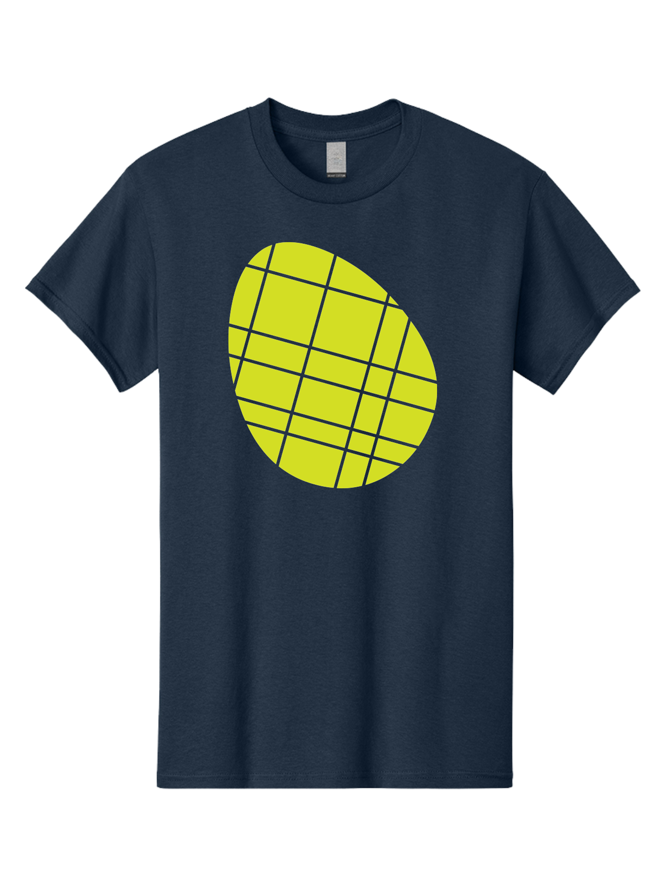 Yellow-Grid Men'S Graphic Tee, 100% Cotton, Comfortable Casual Summer Wear, Machine Washable, Yellow Circle, Grid Pattern, Geometric Shape, Modern Design, Abstract Art, Simple Graphics, Grid Lines, Vibrant Colors Aad326 13