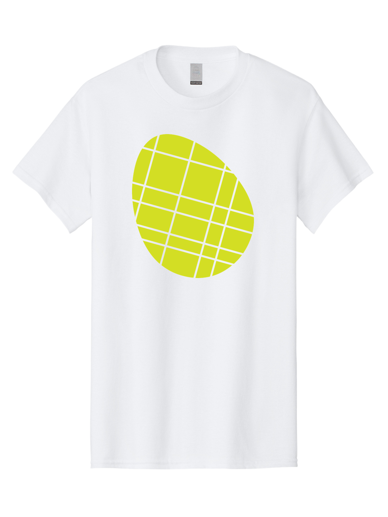 Yellow-Grid Men'S Graphic Tee, 100% Cotton, Comfortable Casual Summer Wear, Machine Washable, Yellow Circle, Grid Pattern, Geometric Shape, Modern Design, Abstract Art, Simple Graphics, Grid Lines, Vibrant Colors Aad326 11