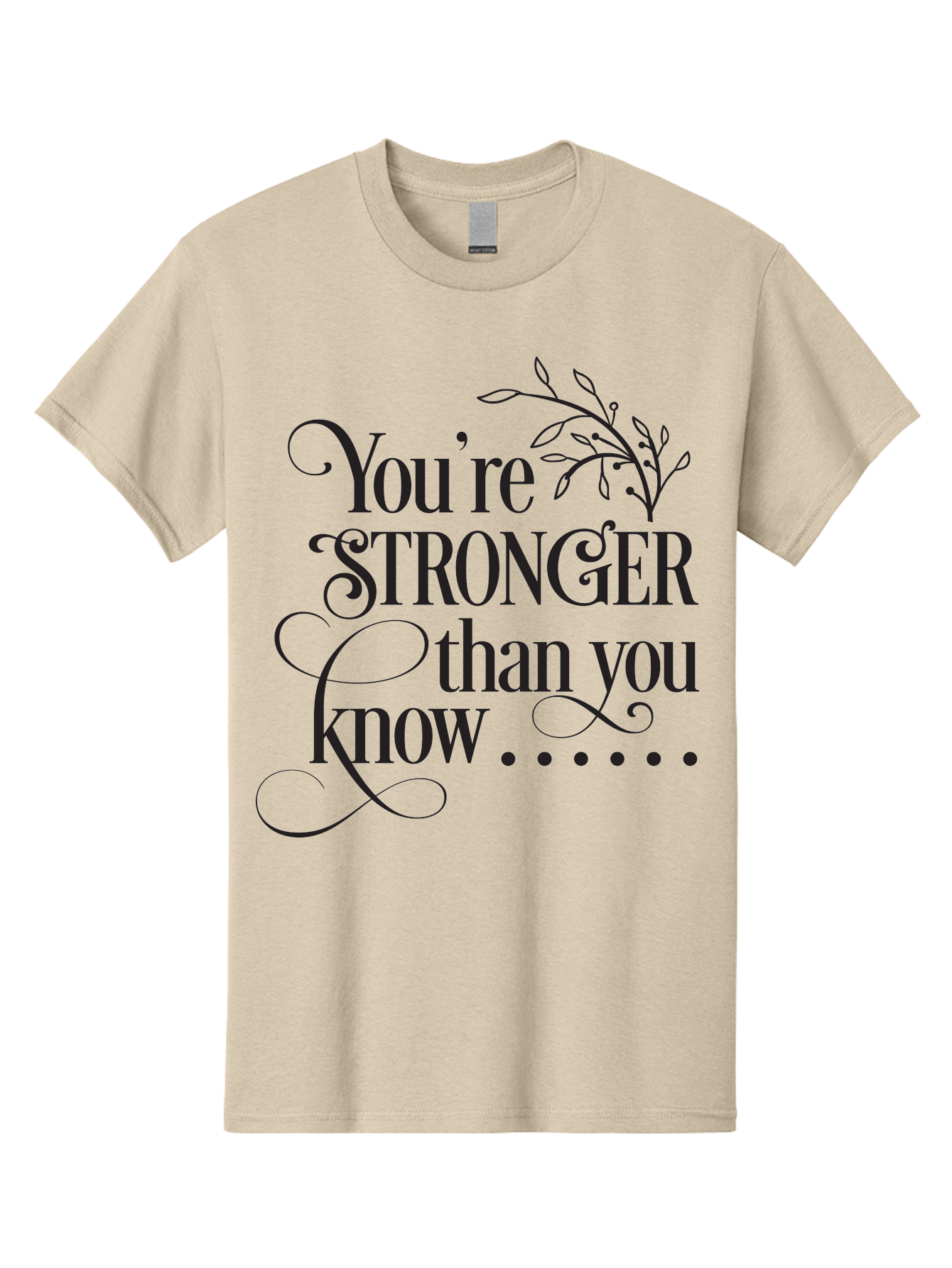 You-Re-Stronger-Than-You-Know Men'S Graphic Tee, 100% Cotton, Comfortable Casual Summer Wear, Machine Washable, Motivational Quote, Inspirational Message, Strength, Positivity, Empowerment, Encouragement, Inner Strength, Self-Improvement Aad347 3