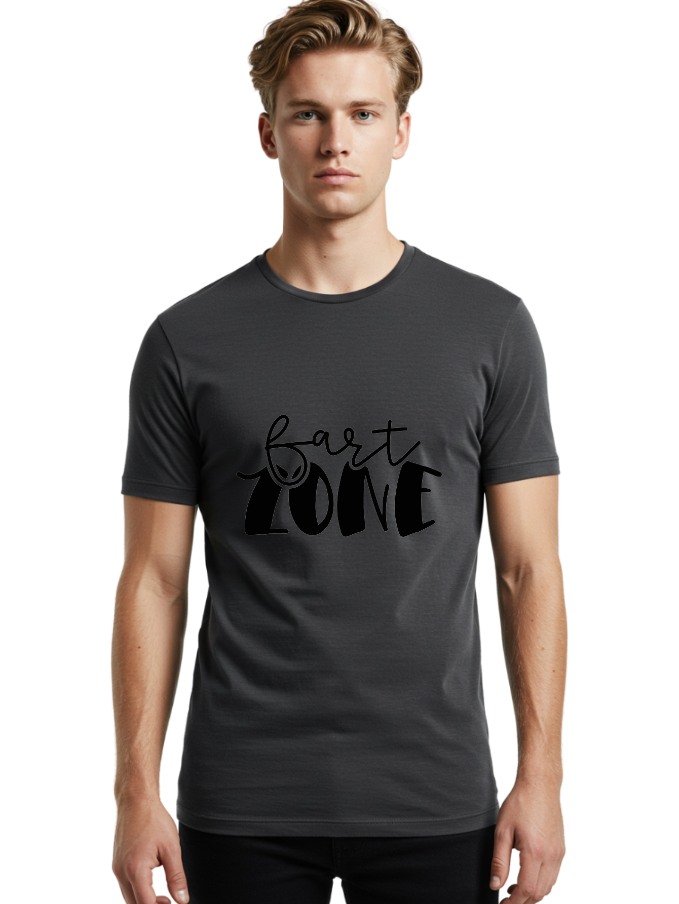 Bart-Zone Men'S Graphic Tee, 100% Cotton, Comfortable Casual Summer Wear, Machine Washable, Bart Zone, Creative Art, Modern Typography, Artistic Expression, Unique Lettering, Urban Style, Contemporary Design, Bold Fonts, Artistic Vibe, Aad359 14