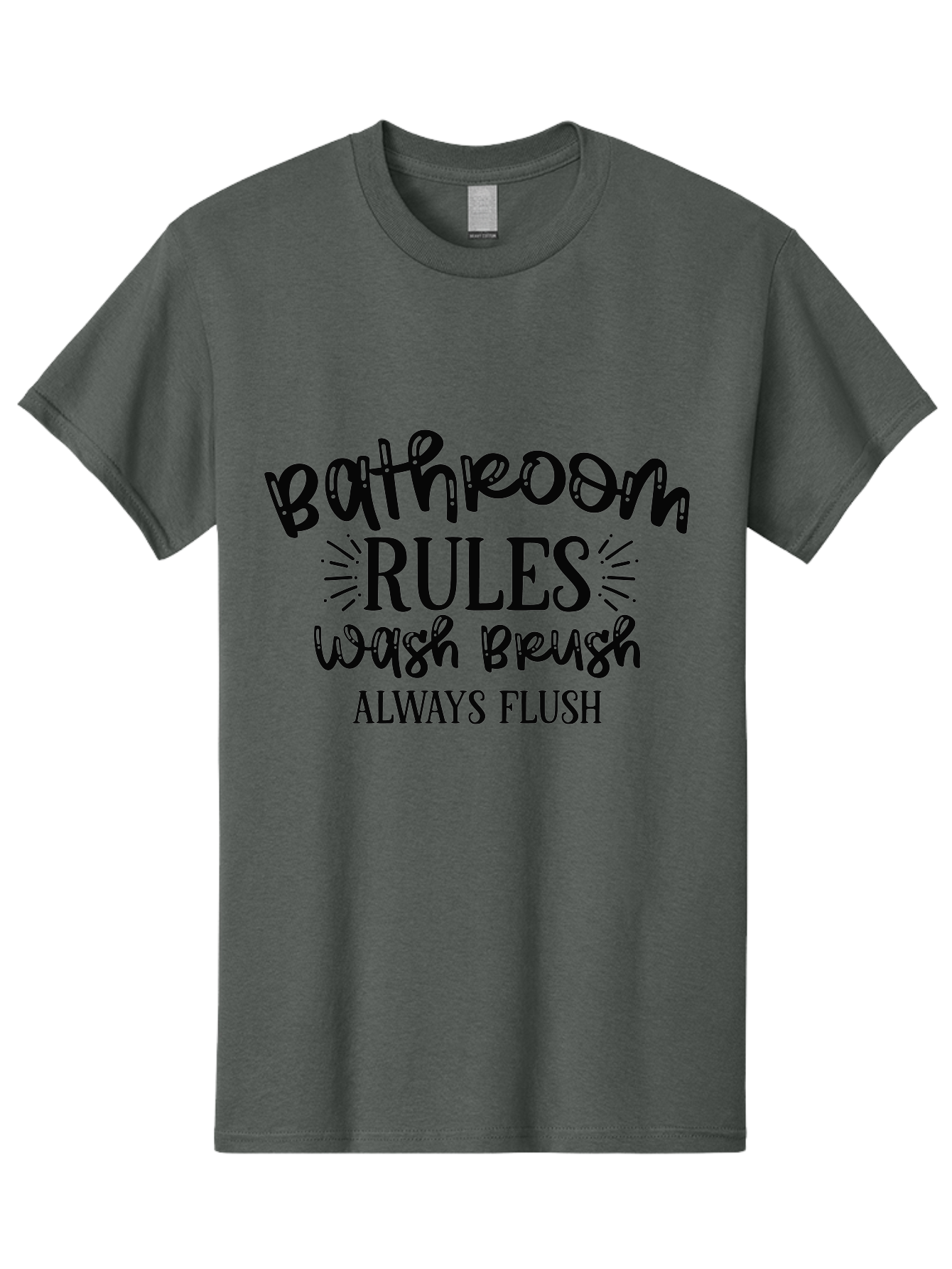 Bathroom-Rules Men'S Graphic Tee, 100% Cotton, Comfortable Casual Summer Wear, Machine Washable, Bathroom Etiquette, Bathroom Rules, Wash Brush, Always Flush, Bathroom Hygiene, Toilet Rules, Handwashing Reminders Aad360 11