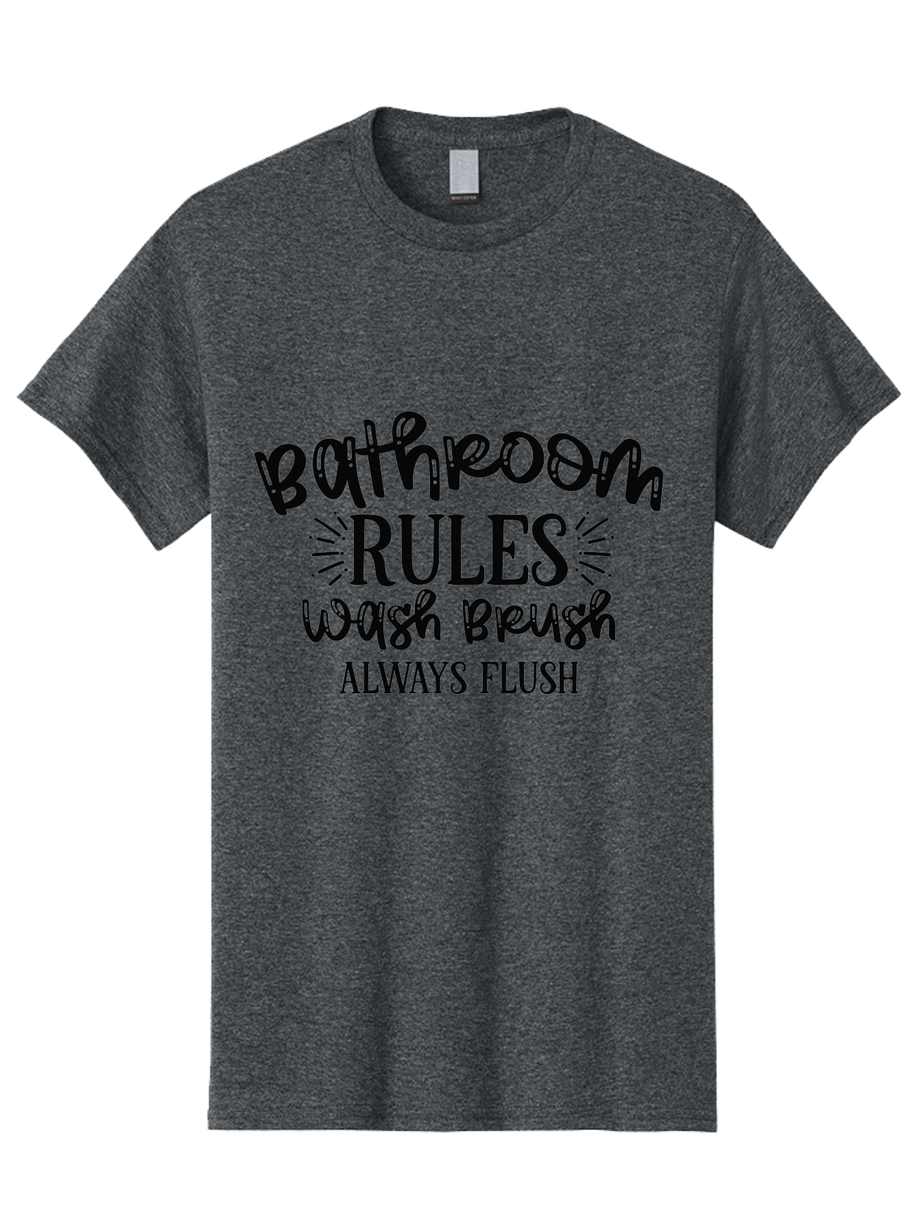 Bathroom-Rules Men'S Graphic Tee, 100% Cotton, Comfortable Casual Summer Wear, Machine Washable, Bathroom Etiquette, Bathroom Rules, Wash Brush, Always Flush, Bathroom Hygiene, Toilet Rules, Handwashing Reminders Aad360 5