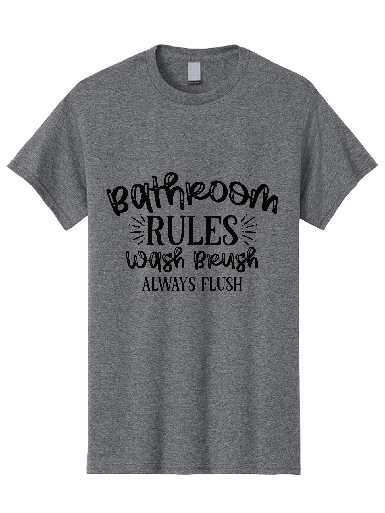 Bathroom-Rules Men'S Graphic Tee, 100% Cotton, Comfortable Casual Summer Wear, Machine Washable, Bathroom Etiquette, Bathroom Rules, Wash Brush, Always Flush, Bathroom Hygiene, Toilet Rules, Handwashing Reminders Aad360 27