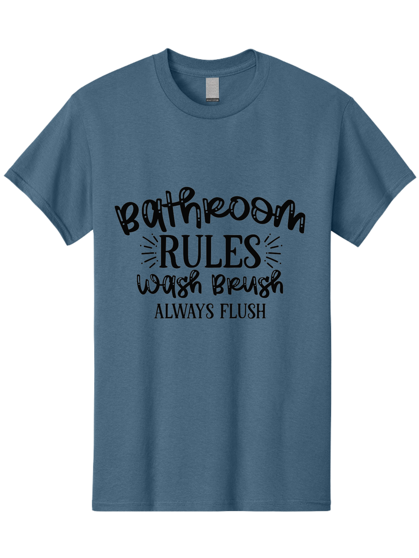 Bathroom-Rules Men'S Graphic Tee, 100% Cotton, Comfortable Casual Summer Wear, Machine Washable, Bathroom Etiquette, Bathroom Rules, Wash Brush, Always Flush, Bathroom Hygiene, Toilet Rules, Handwashing Reminders Aad360 7