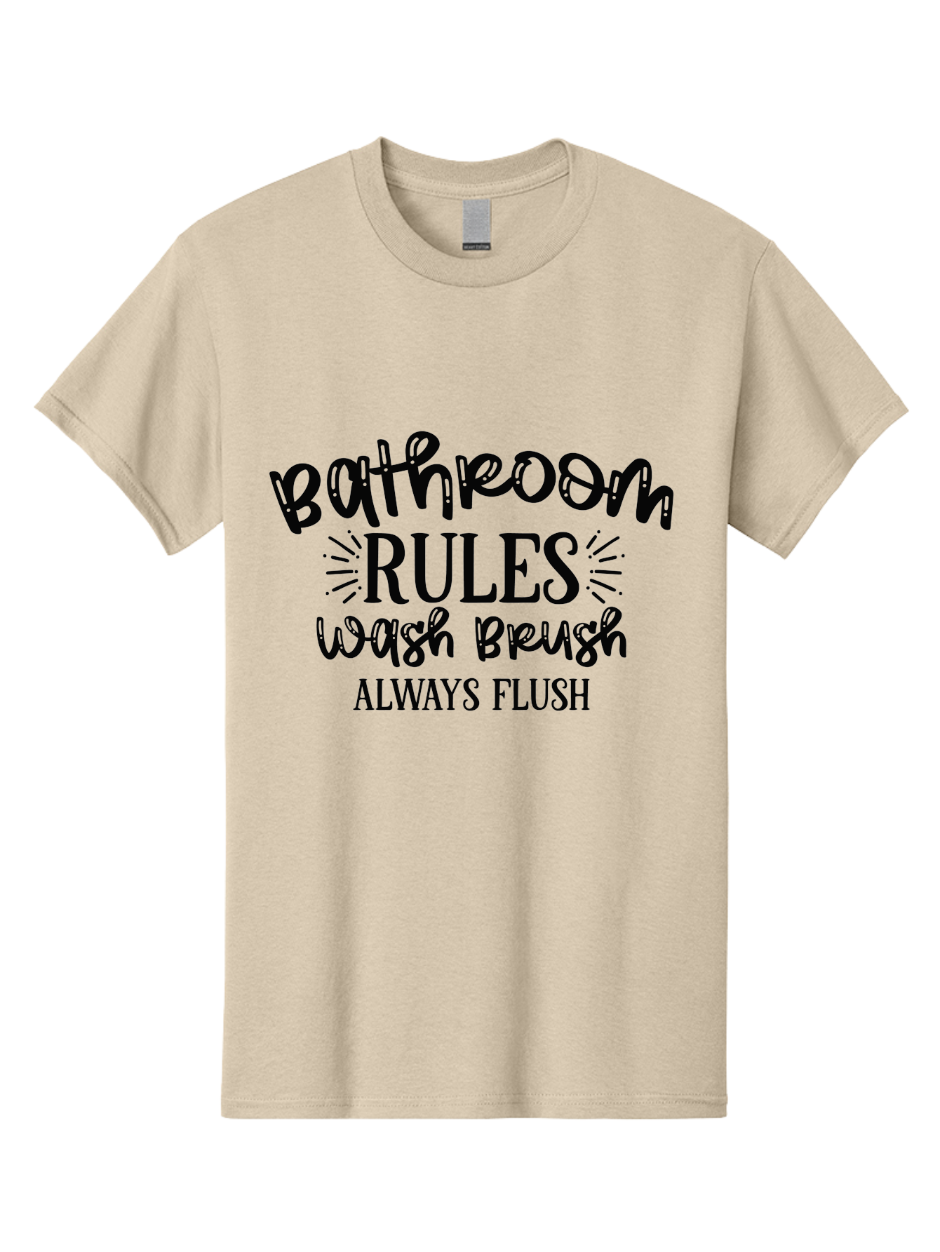 Bathroom-Rules Men'S Graphic Tee, 100% Cotton, Comfortable Casual Summer Wear, Machine Washable, Bathroom Etiquette, Bathroom Rules, Wash Brush, Always Flush, Bathroom Hygiene, Toilet Rules, Handwashing Reminders Aad360 13